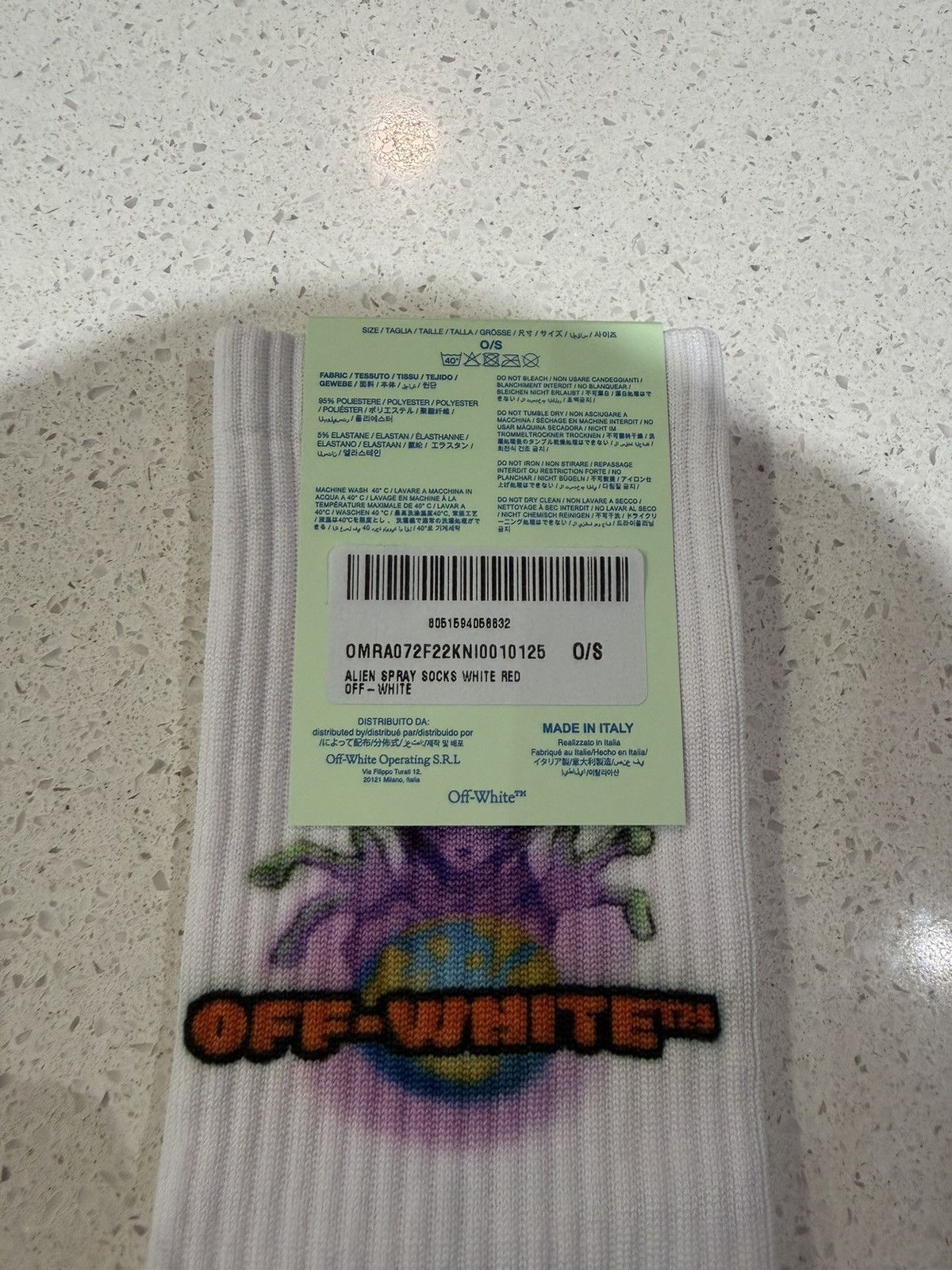 Off-White Off White $125 Alien Spray Unisex Men’s/Women’s Socks Size ONE SIZE - 6 Thumbnail