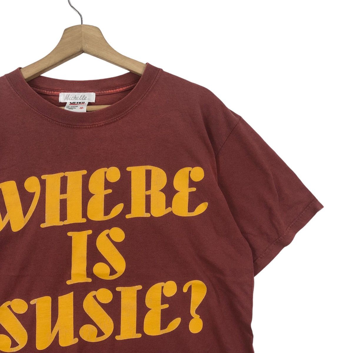 Other Vintage MOVIE WORDING Where Is Susie Font Logo Faded T-Shirt Size US M / EU 48-50 / 2 - 4 Thumbnail