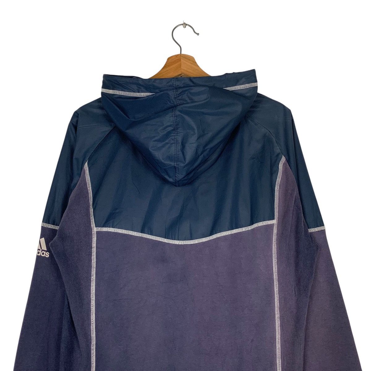 Adidas ADIDAS Embroidery Sleeve Logo Hybrid Zipper Hoodie #1350-C61 Size US M / EU 48-50 / 2 - 8 Thumbnail