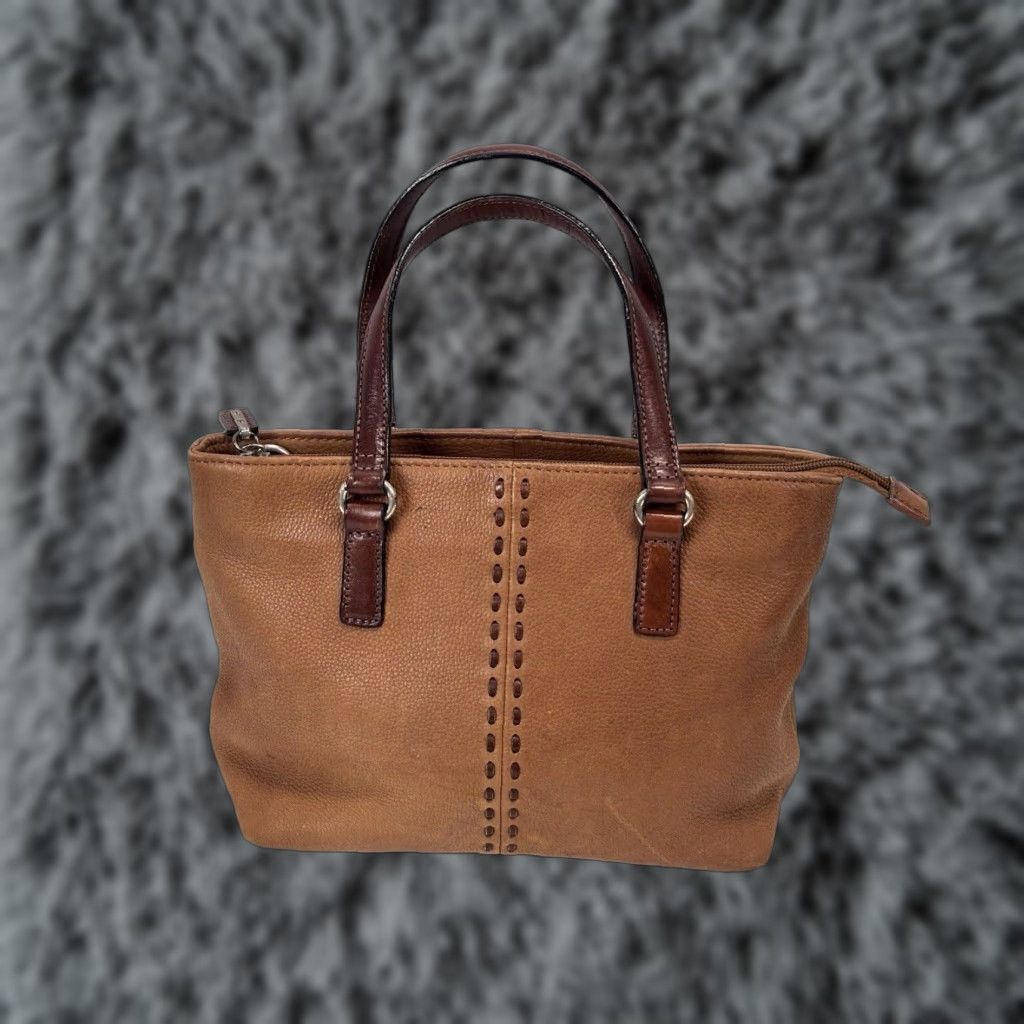 Fossil VINTAGE Fossil Satchel Bag Women Mini Brown Leather Y2K 90s Purse 3 Compartment Size ONE SIZE - 1 Thumbnail
