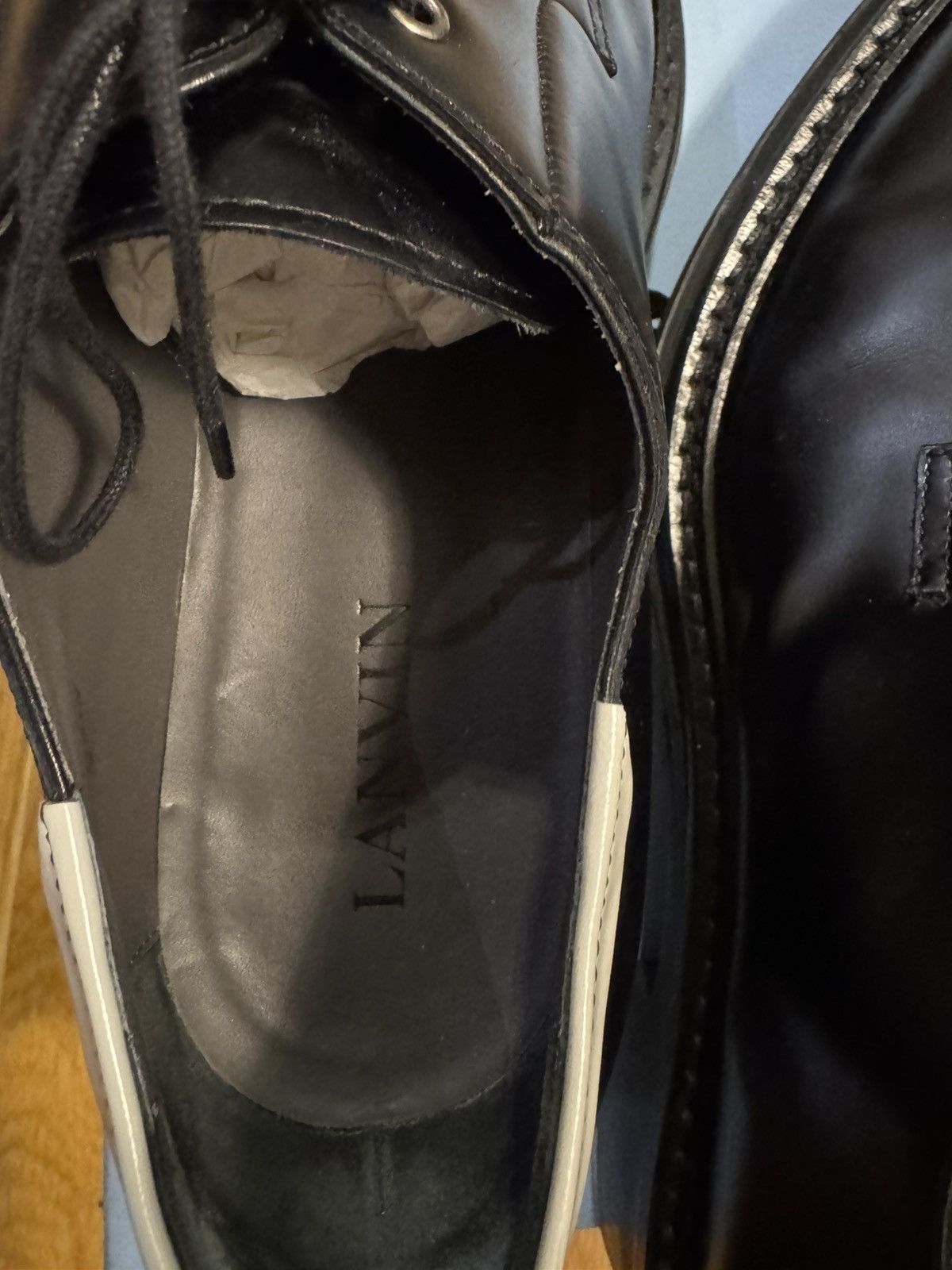 Lanvin Lanvin black leather lace up derby shoes Size US 10 / EU 43 - 6 Thumbnail