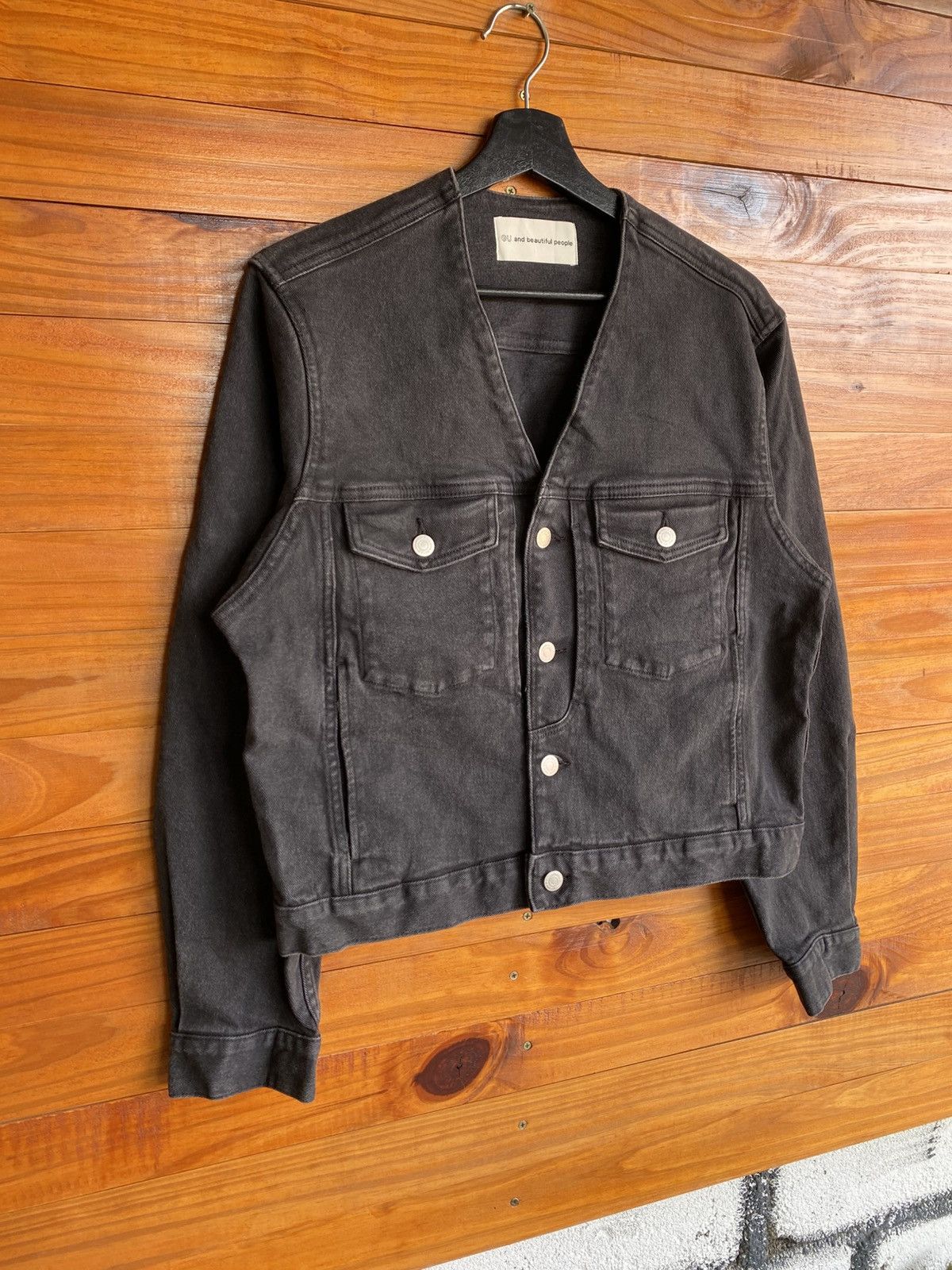 GU GU x Beautiful People Black Denim V-Neck Jacket Collab Size XL / US 12-14 / IT 48-50 - 5 Thumbnail