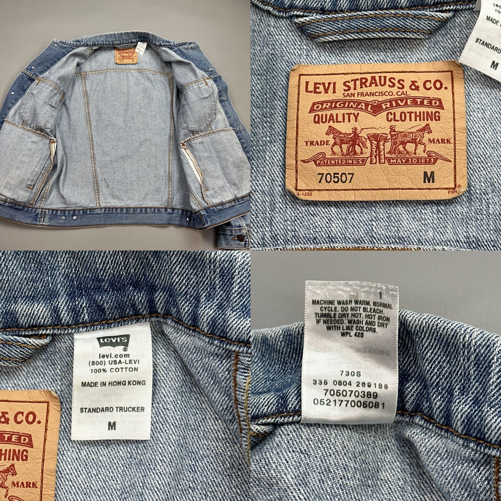 Levi's VINTAGE Levi's Trucker Jacket Denim Blue Butterflies 70507 Mens Medium Classic Style Biker Outdoor */ Size US M / EU 48-50 / 2 - 8 Thumbnail