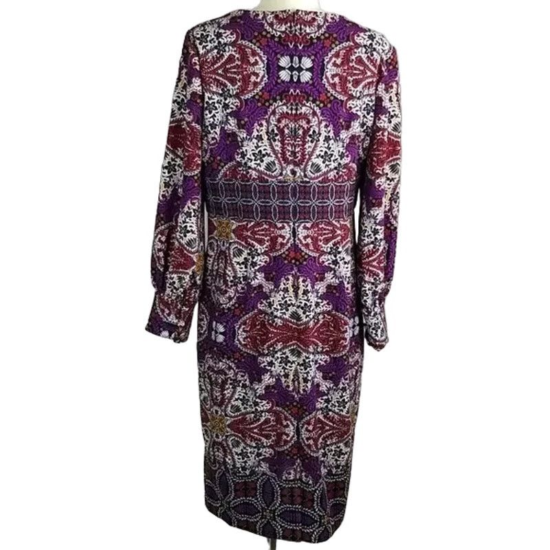 Chicos Chicos Women Floral Medallion Print Midi Sheath Dress 1 8/10 Size M / US 6-8 / IT 42-44 - 6 Thumbnail