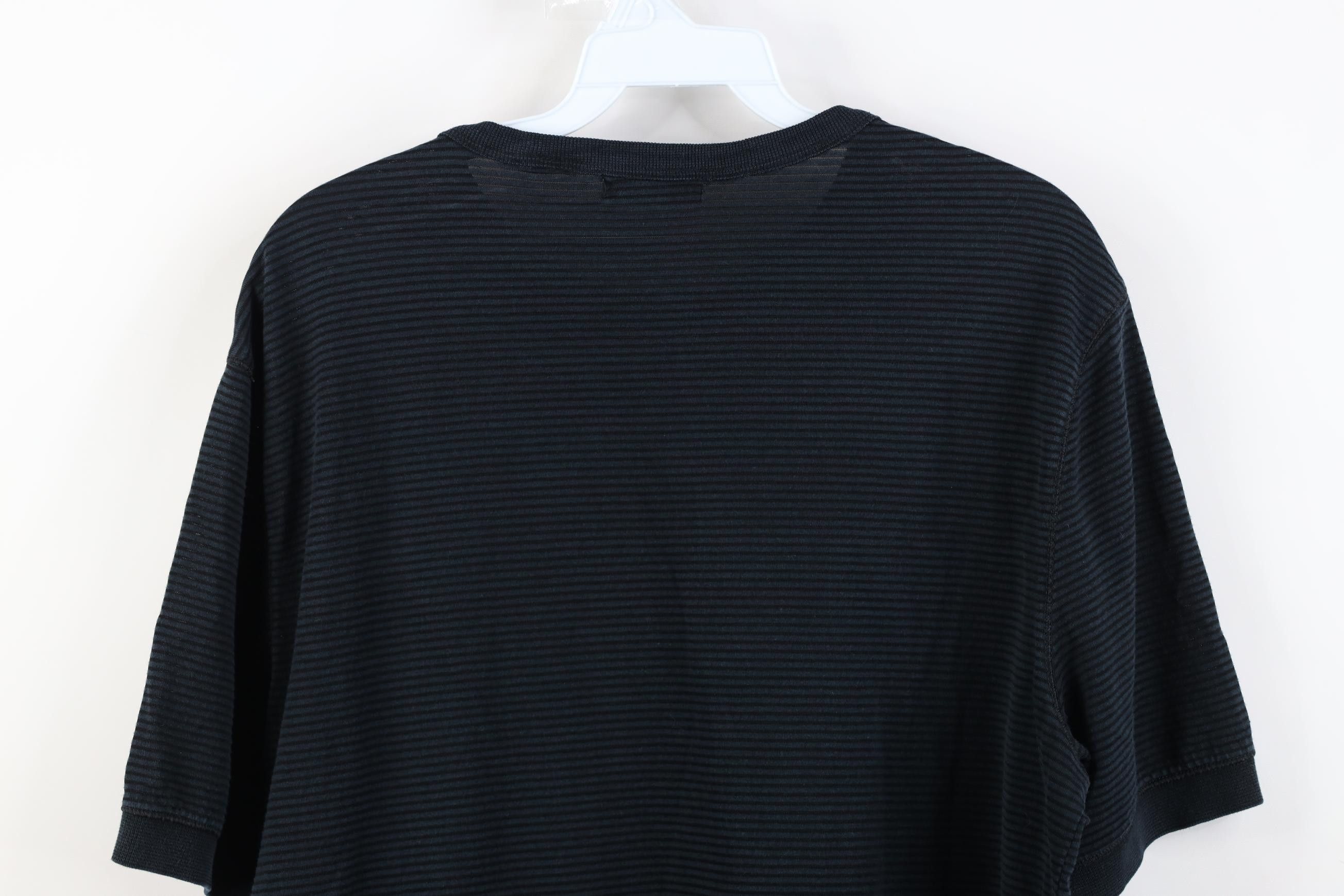 Vintage Vintage 90s Streetwear Ribbed Knit Ringer T-Shirt Black Size US M / EU 48-50 / 2 - 11 Thumbnail