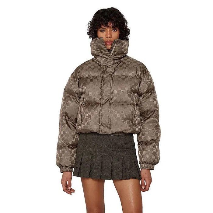 image of Misbhv Puffer Coat With Monogram in Brown, Women's (Size Small)