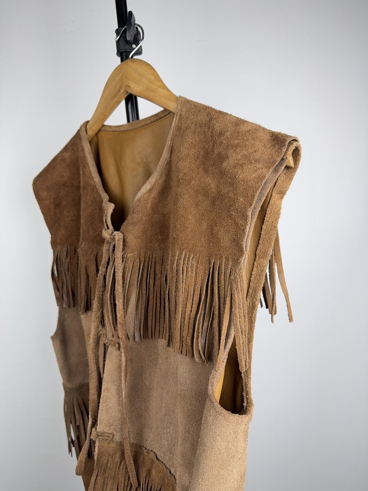 Genuine Leather Vintage Cowboy USA Suede Fringe Vest Western Boho Leather Size US M / EU 48-50 / 2 - 3 Thumbnail