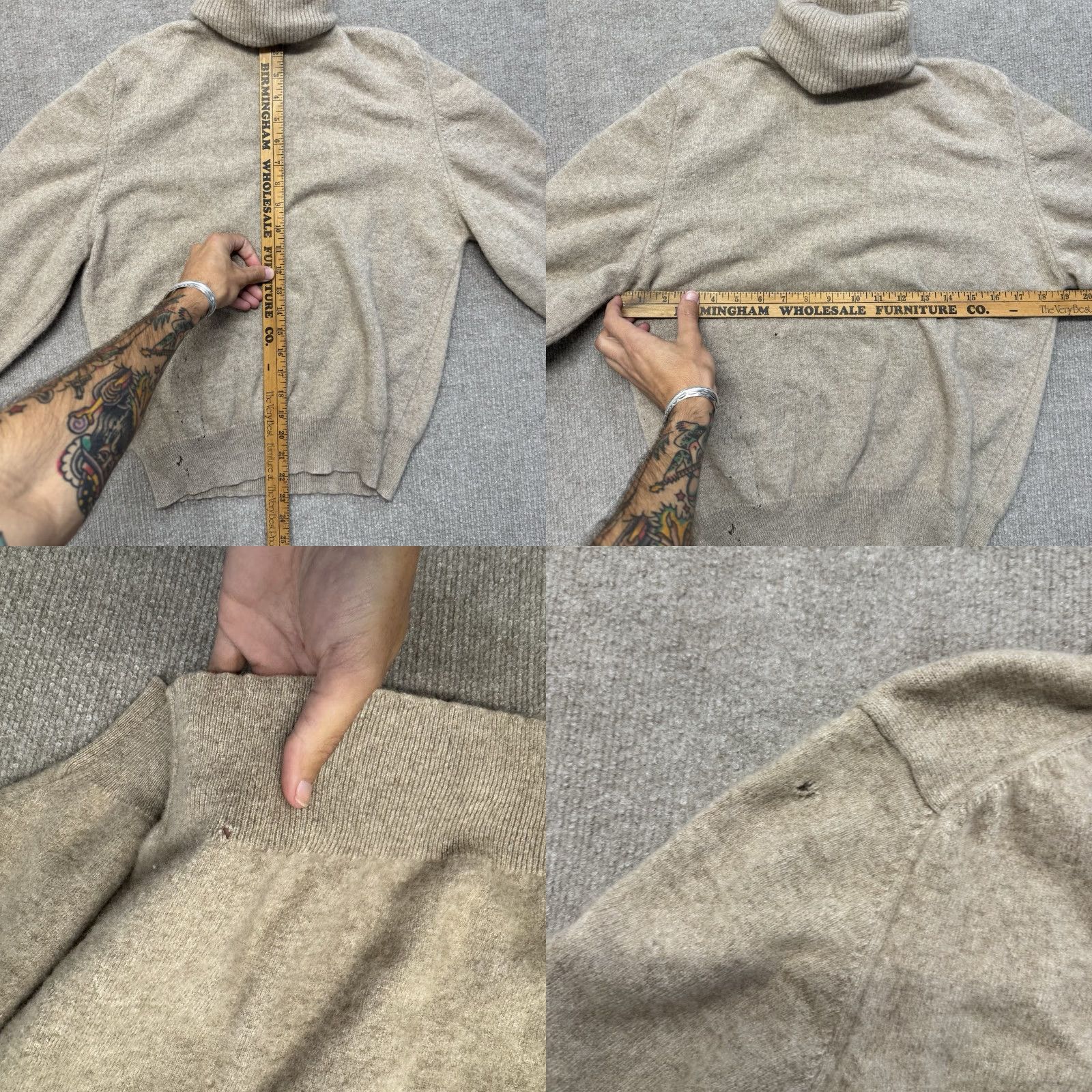 Orvis VINTAGE Jacques De Loux Orvis Turtleneck Cashmere Sweater Womens M Tan 50s Beige 1950s Casual Mens Womens Size XXS / US 00 / IT 34 - 8 Thumbnail