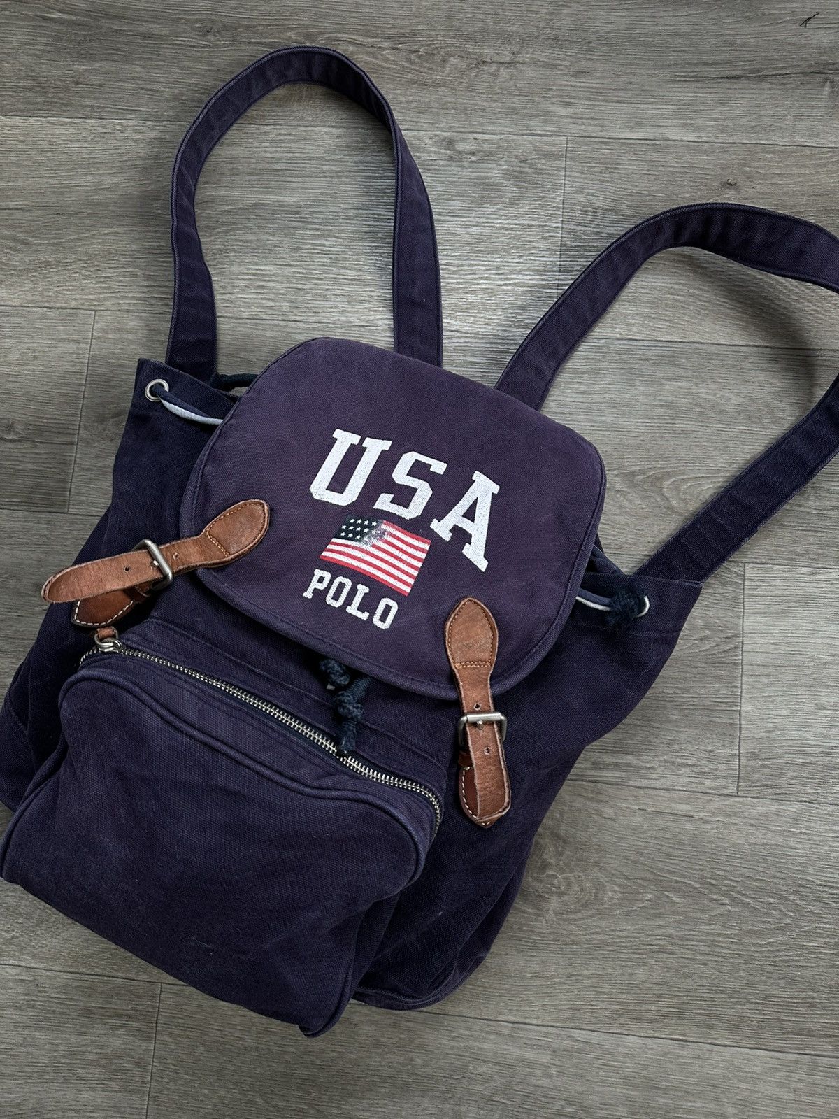 Polo Ralph Lauren 🫧POLO RALPH LAUREN 90s VINTAGE CANVAS BACKPACK VERY RARE Size ONE SIZE - 2 Thumbnail