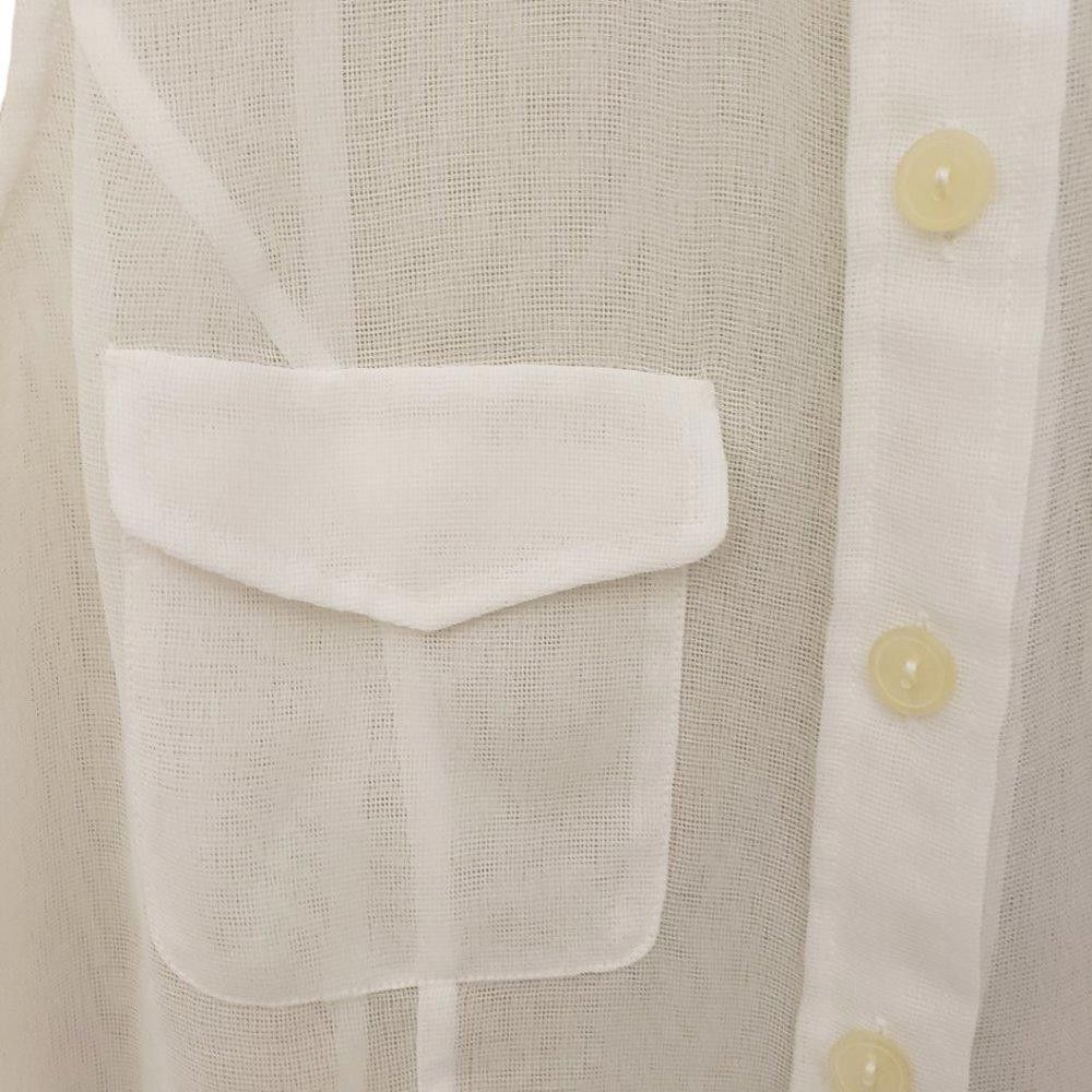 Designer CT1384a Ladies White Sleeveless Button Down Top Size 6 Size M / US 6-8 / IT 42-44 - 2 Thumbnail