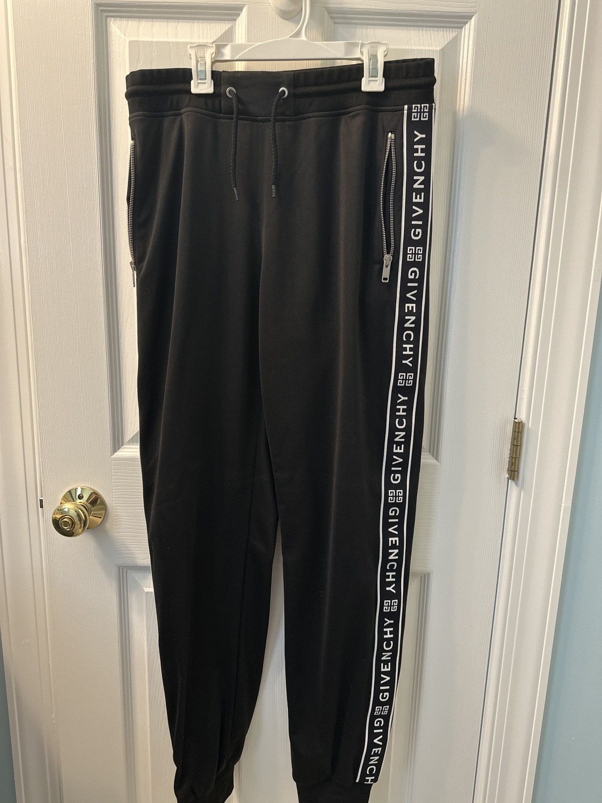Givenchy Givenchy Logo Stripe Black Track Pants Size US 32 / EU 48 - 1 Thumbnail