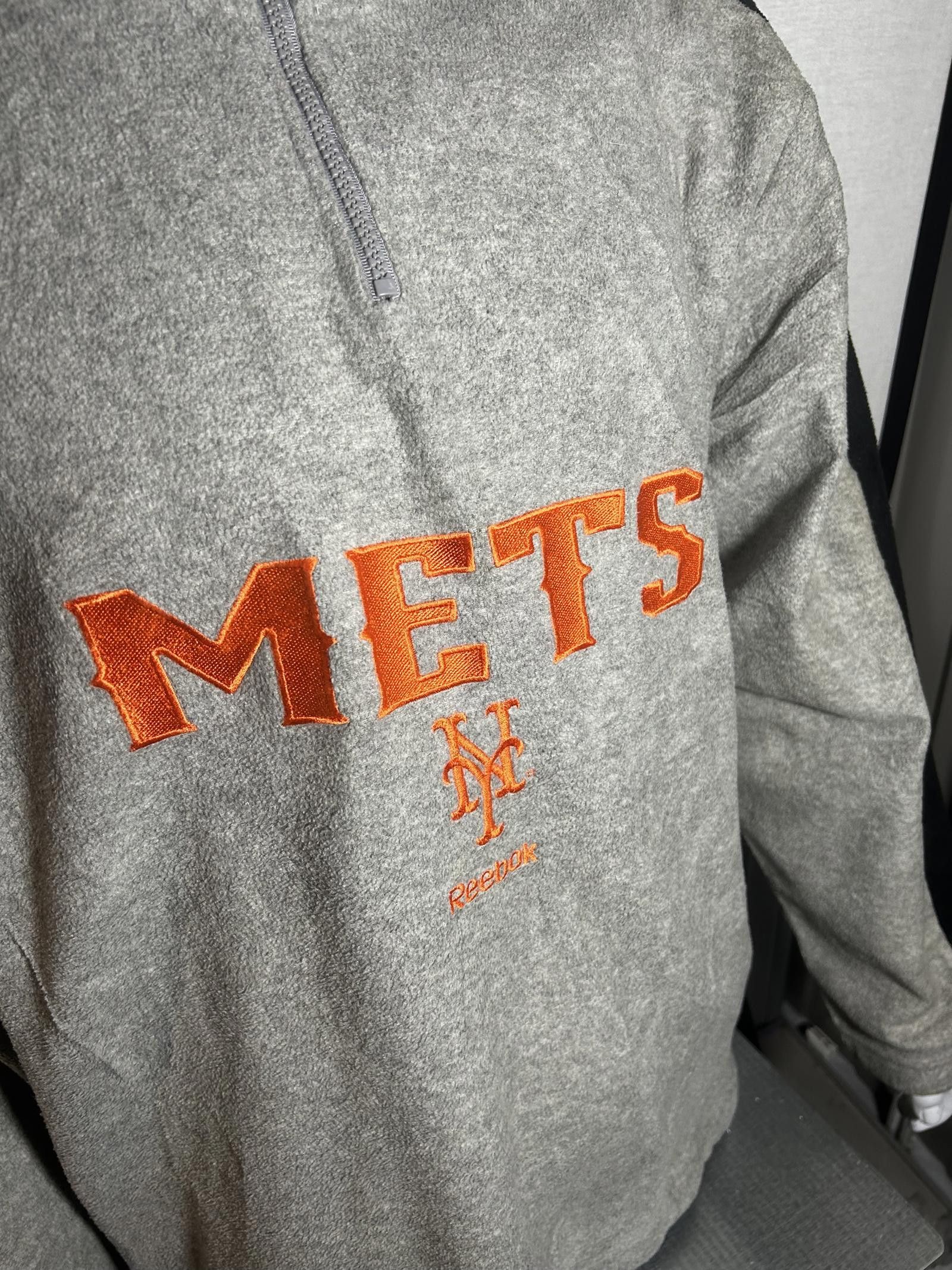 Reebok Reebok New York Mets Quarter-Zip Pullover Sweatshirt - Gray Size US L / EU 52-54 / 3 - 8 Thumbnail