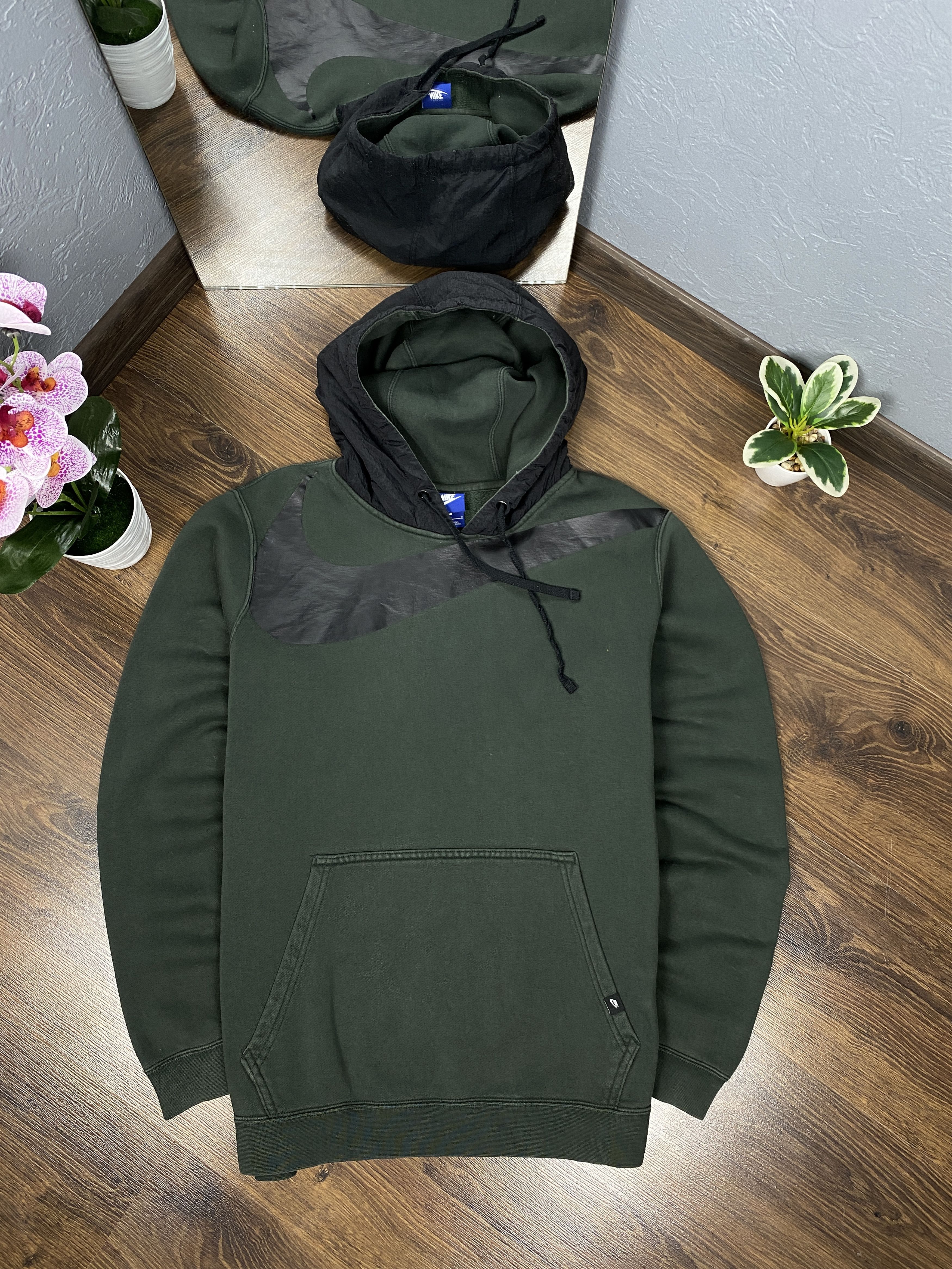 Nike × Vintage Nike big swoosh hoodie y2k oversized Size US L / EU 52-54 / 3 - 1 Thumbnail