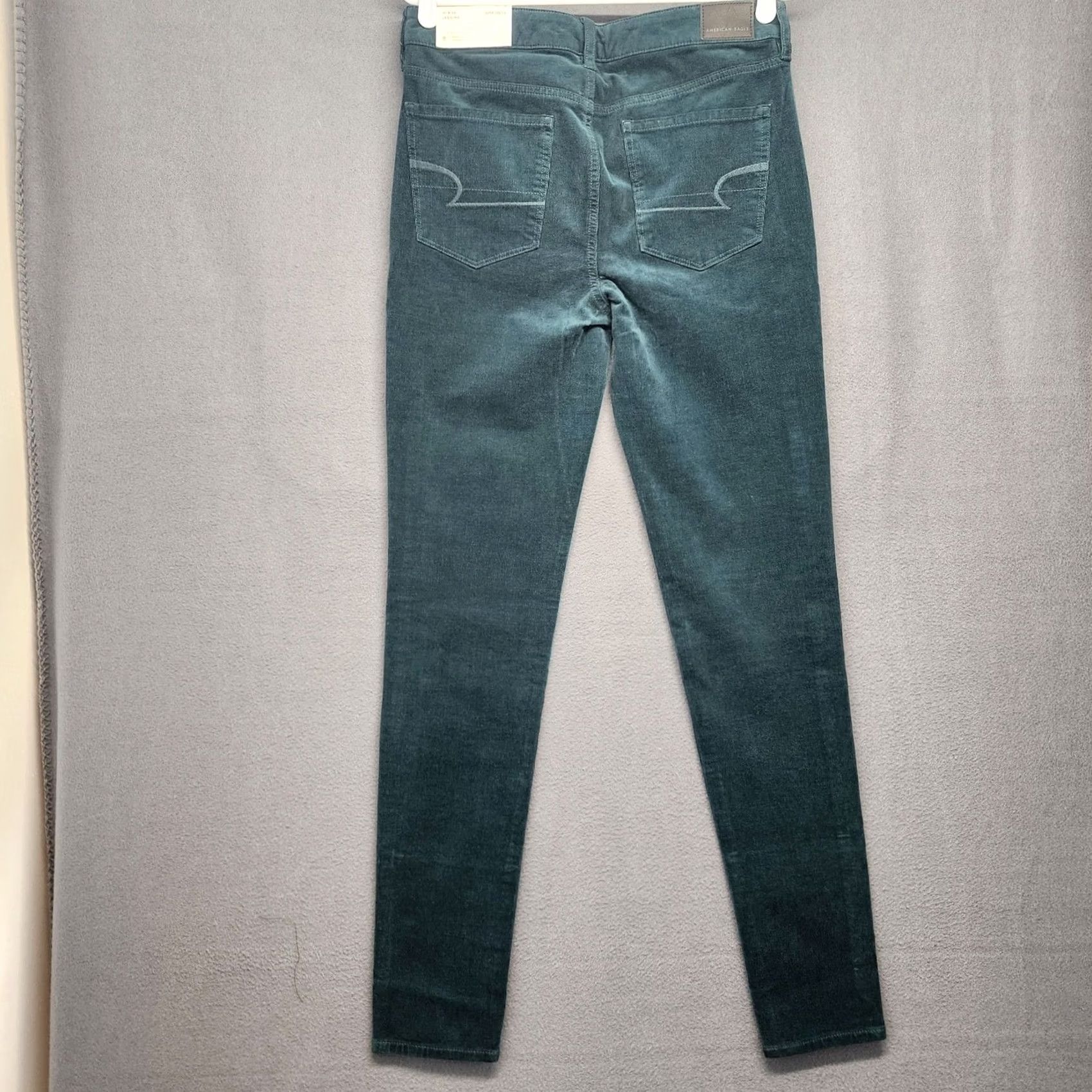 American Eagle Outfitters VINTAGE American Eagle Corduroy Pants Womens 8 Long Green Super Stretch Hi Rise Jegging Mens? Size 30" / US 8 / IT 44 - 2 Thumbnail