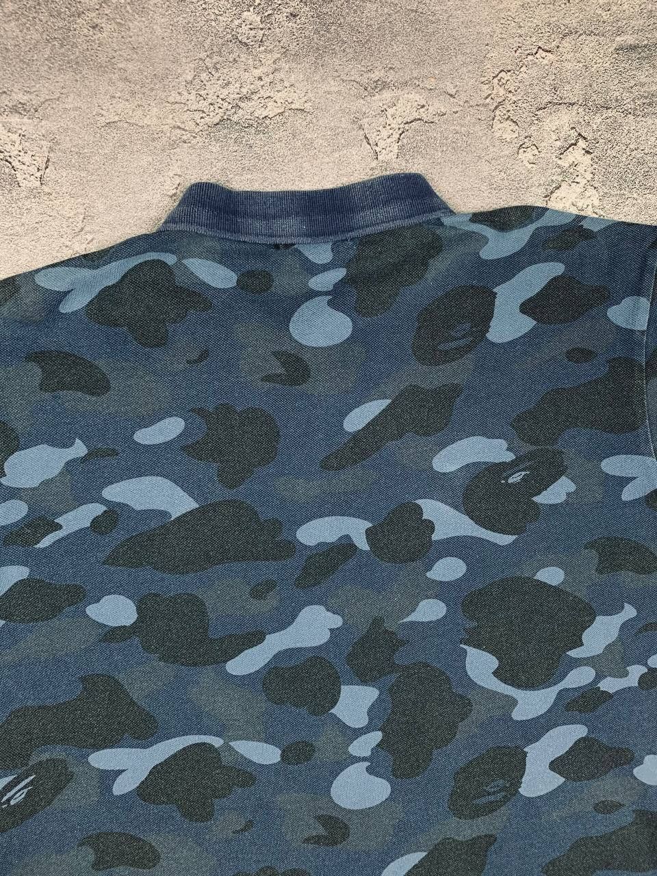 Bape Bape A Bathing Ape Blue Camo Polo Shirt Authentic Ape Head Size US L / EU 52-54 / 3 - 15 Thumbnail