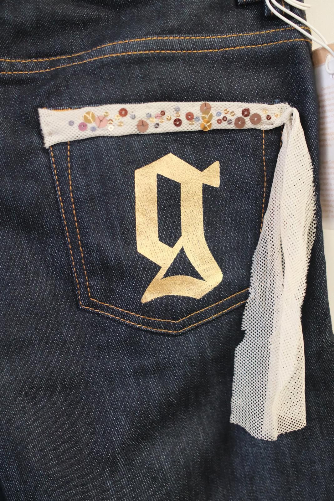 John Galliano 00's Galliano Dark Wash Flared Jeans Size 28" / US 6 / IT 42 - 4 Thumbnail