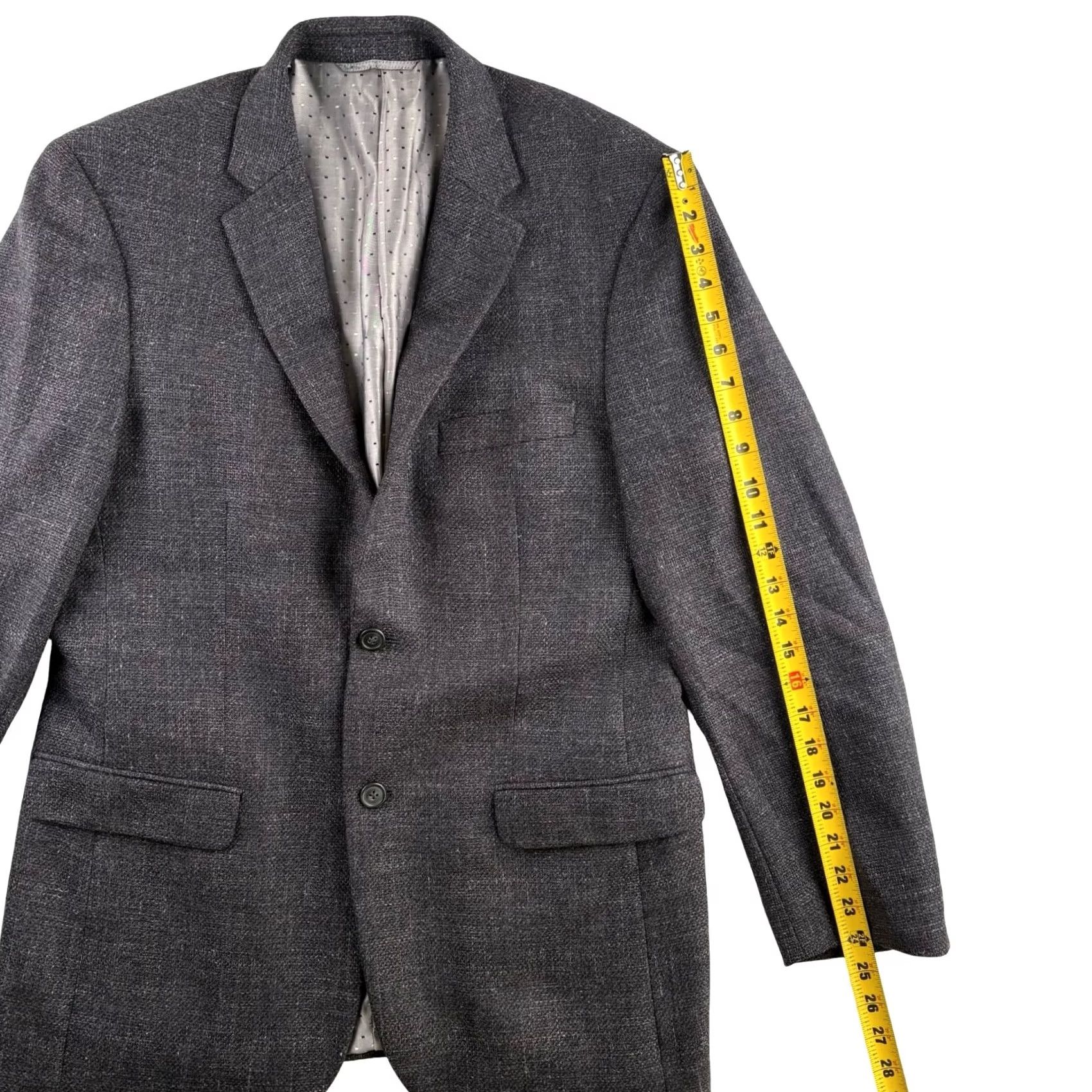 Vintage Ibiza Blazer Jacket Gray Wool Tweed 40R Men’s Two-Button Double-Vented Vintage? No Size 40R - 7 Thumbnail