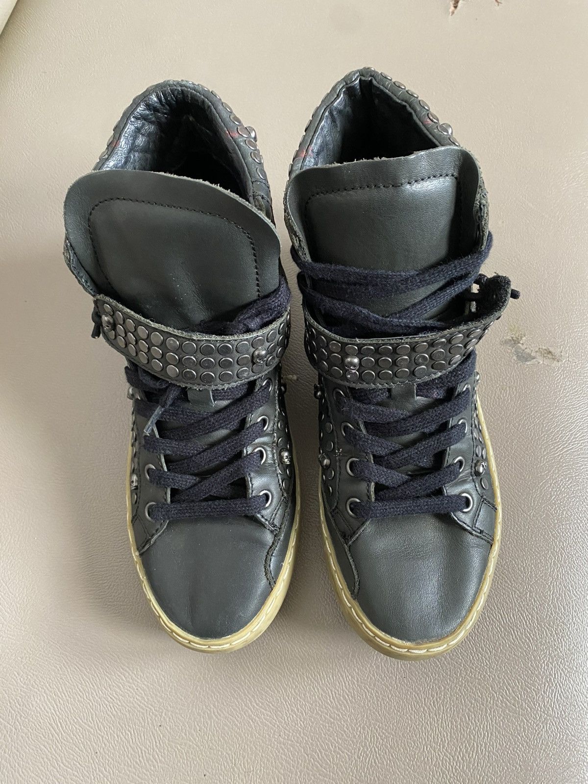 If Six Was Nine Ash studded skull leather high top sneakers Size US 7 / IT 37 - 10 Thumbnail
