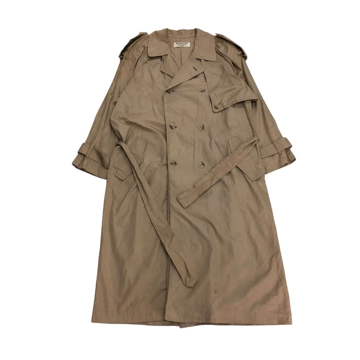Japanese Brand 🔥VINTAGE TRENCH COATS DOUBLE BREAST QUARTER FLASH 4042331 Size US M / EU 48-50 / 2 - 1 Thumbnail