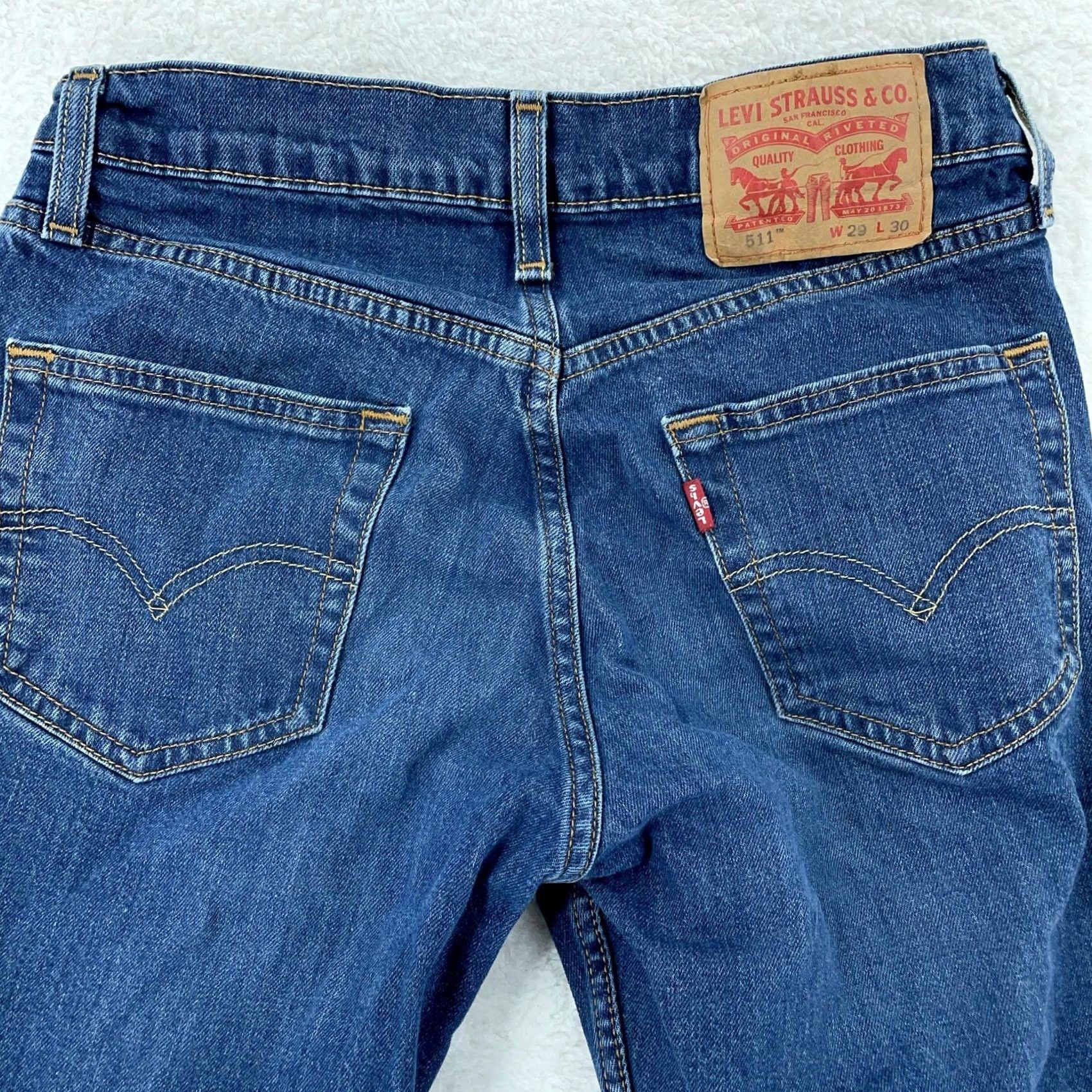 Levi's Levi's 511 Jeans Mens 29x30 Blue Slim Fit Stretch Denim Medium Wash Pants Size US 29 - 2 Thumbnail