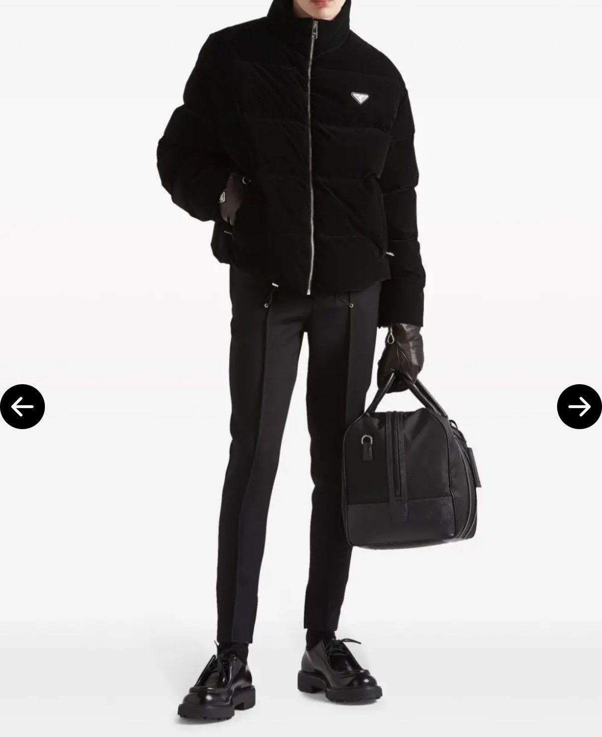 Prada PRADA Velvet Cropped Down Jacket Size US S / EU 44-46 / 1 - 3 Thumbnail