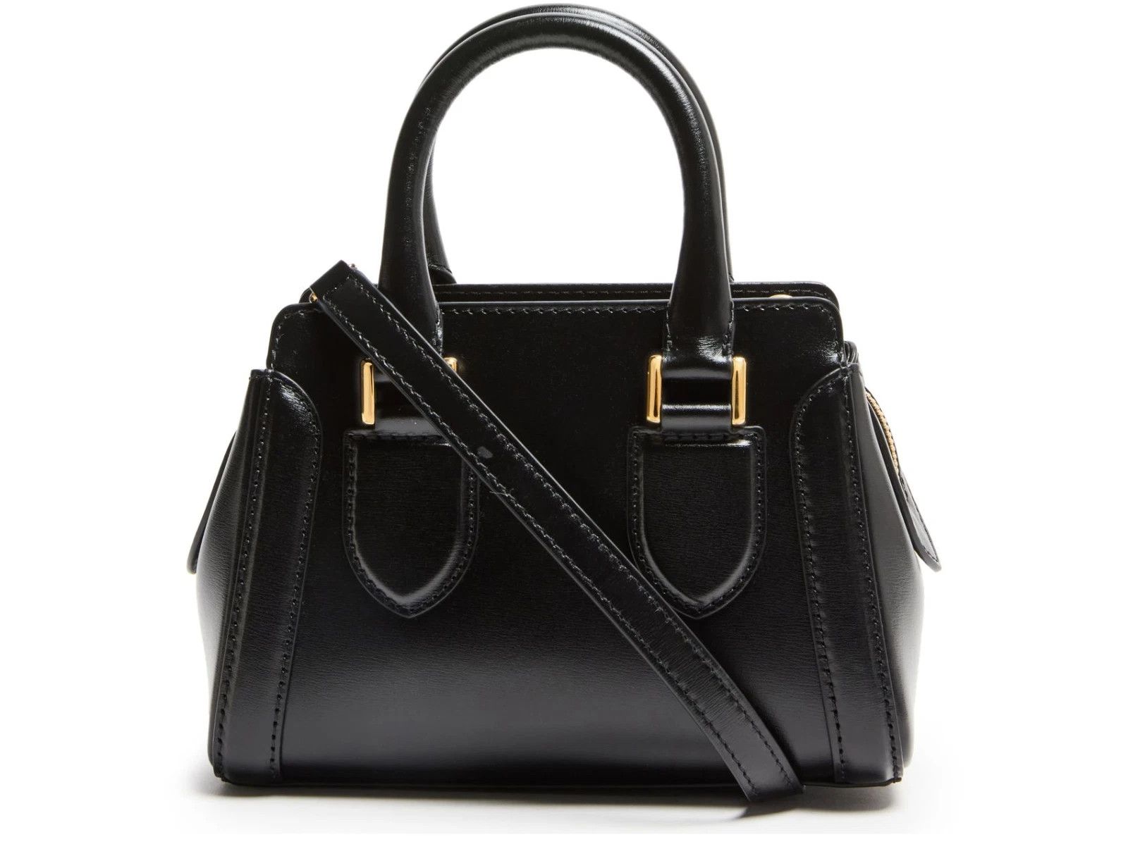 Alexander McQueen ALEXANDER MCQUEEN Birdee Mini Black Leather Top Handle Size ONE SIZE - 3 Thumbnail