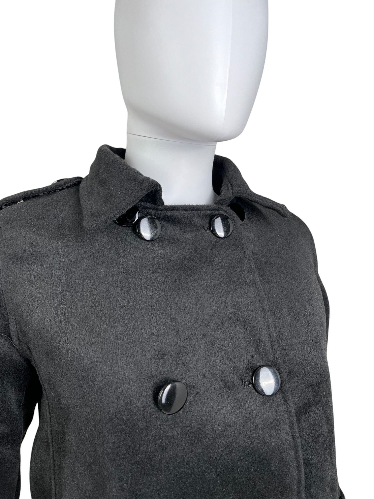 Ann Demeulemeester Double Breasted Wool Black Coat Size L / US 10 / IT 46 - 7 Thumbnail