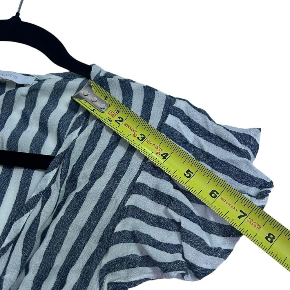 Designer Olivaceous l Striped Low Plunge High Low Dress Small Size S / US 4 / IT 40 - 6 Thumbnail