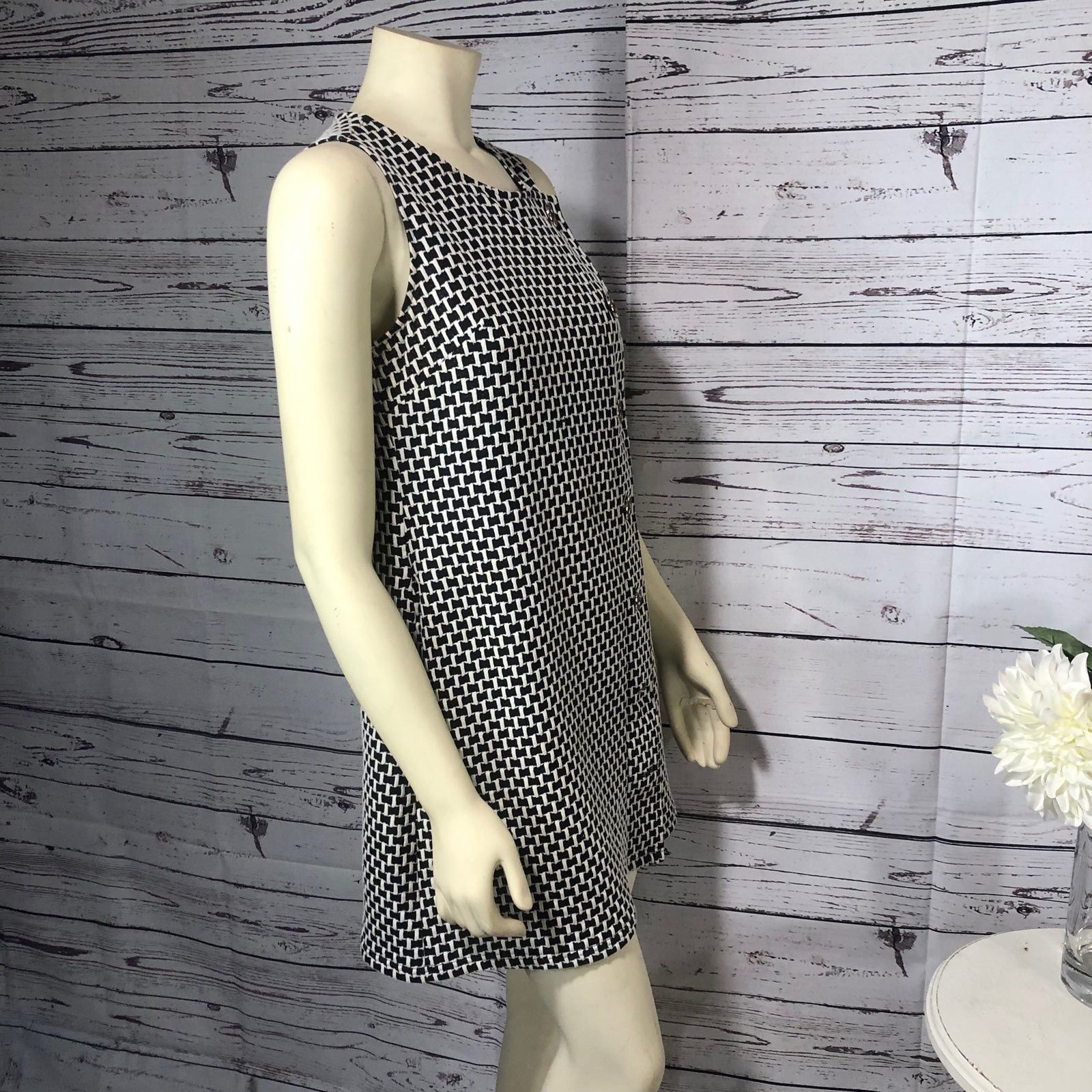Anthropologie Anthropologie Tabitha sleeveless 70s style dress black cream Size S / US 4 / IT 40 - 9 Thumbnail