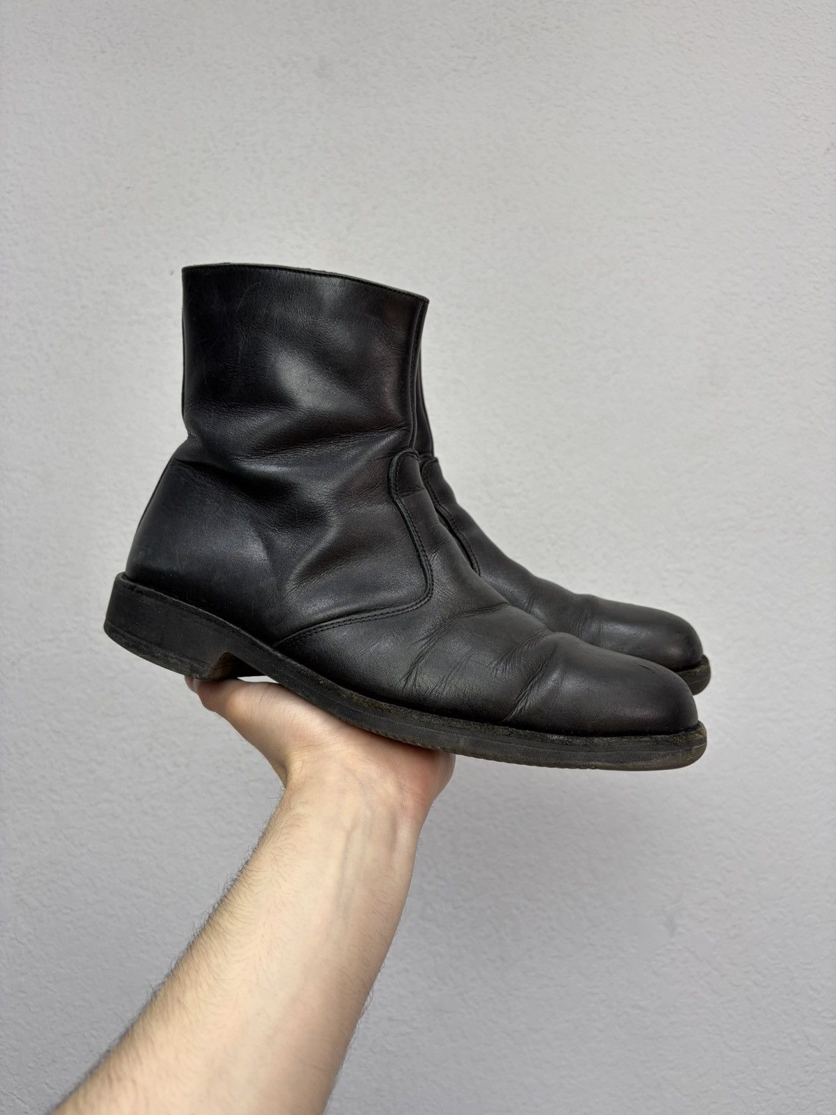 14th Addiction Vintage Rick Owens Style y2k Leather Biker Boots CCP Guidi Size US 9 / EU 42 - 2 Thumbnail