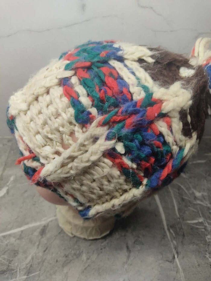 Japanese Brand Vintage Knit Wool Multicolour Beanie Hat Size ONE SIZE - 2 Thumbnail