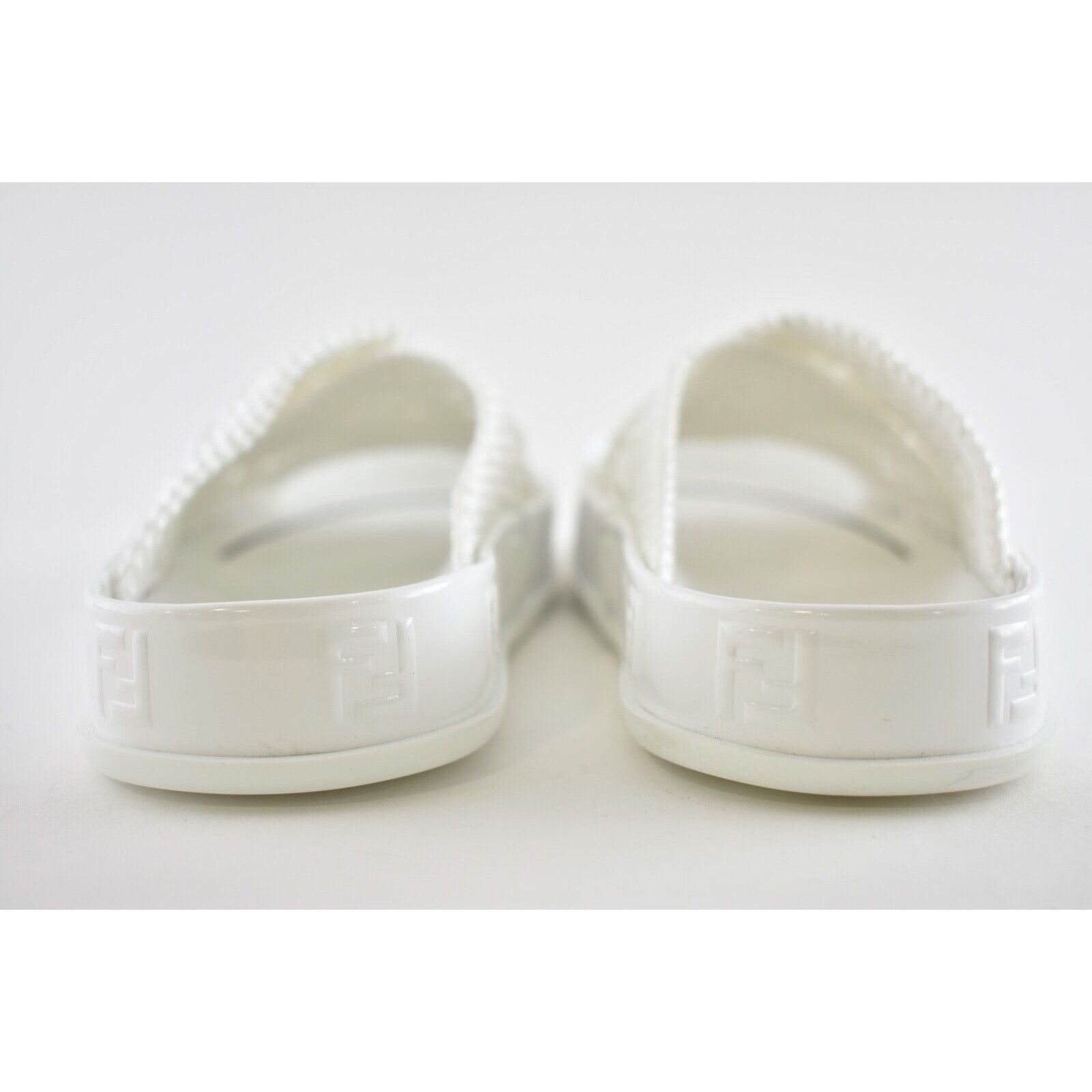 Fendi Fendi White Criss Cross Woven Logo Mule Slide Slip On Flat Size US 7 / IT 37 - 11 Thumbnail