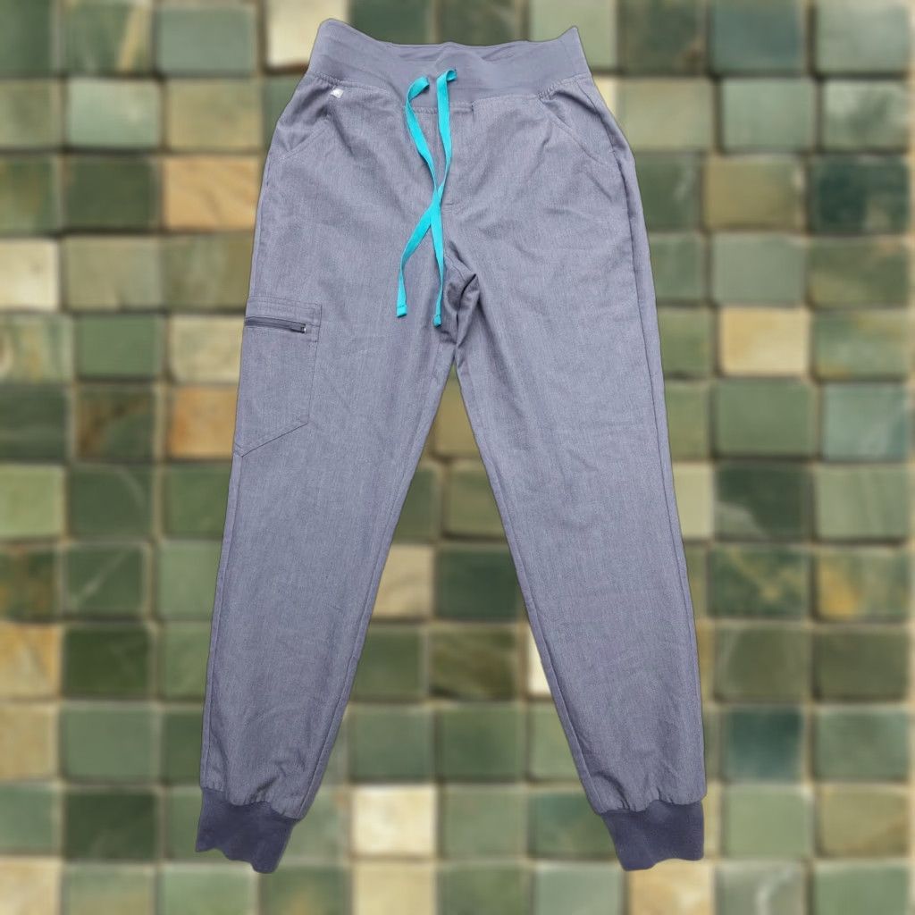 Vintage FIGS Zamora Cargo Scrub Jogger Pants Womens Small Drawstring Gray Medical Nurse Size 28" / US 6 / IT 42 - 1 Thumbnail