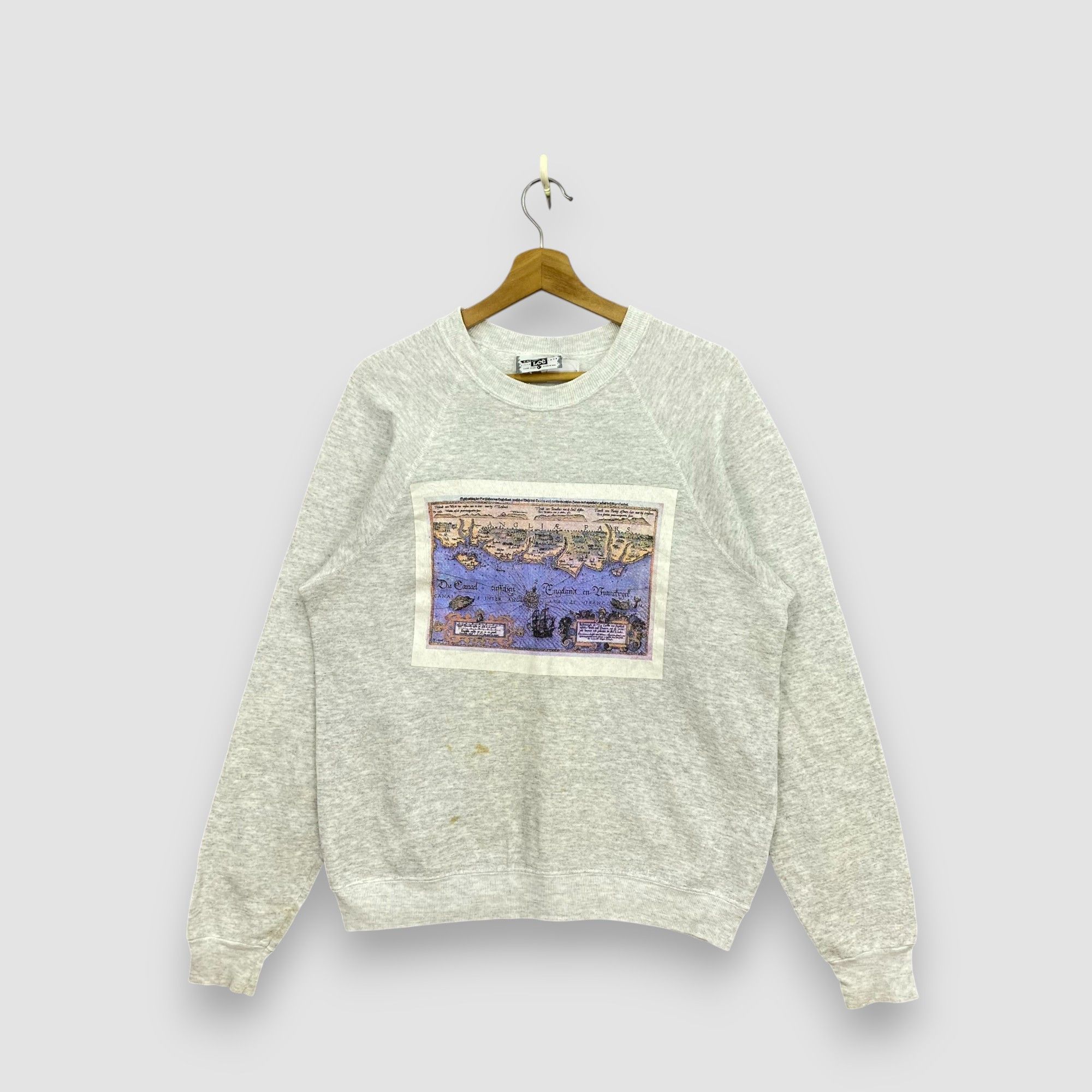 Lee Vintage Lee Sweater English Mapping 90s Style Sweatshirt Size US M / EU 48-50 / 2 - 1 Thumbnail