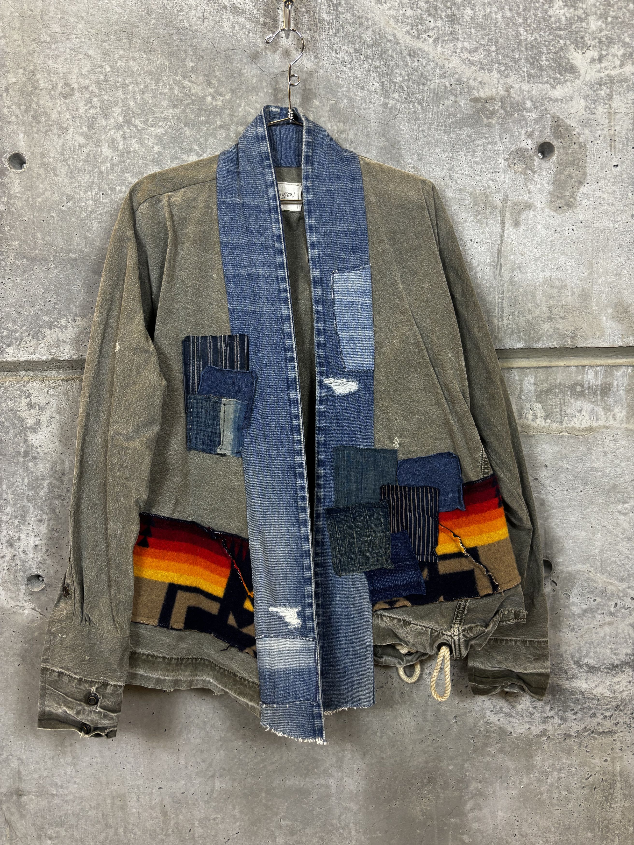 Army Denim Patchwork Kimono deals