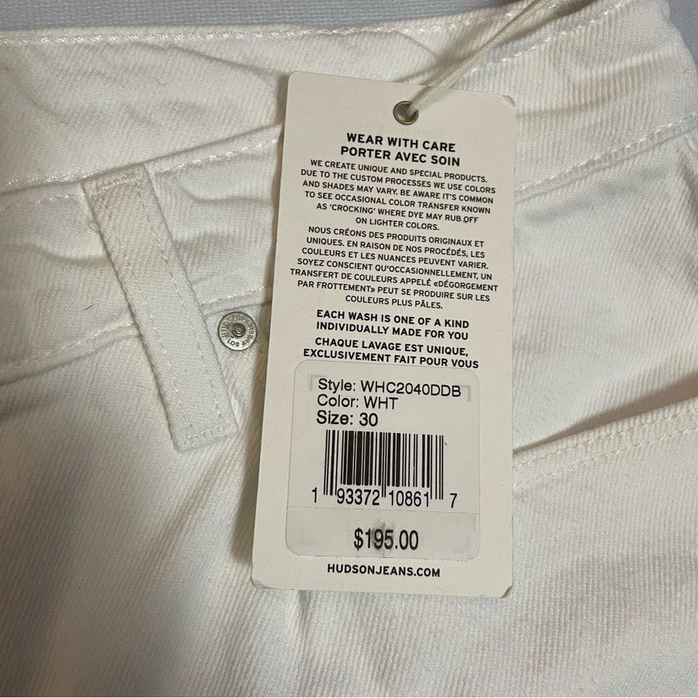 Hudson NWT New $195 Hudson White Bettie Taper High Rise Jeans Size Size 30" / US 8 / IT 44 - 6 Thumbnail