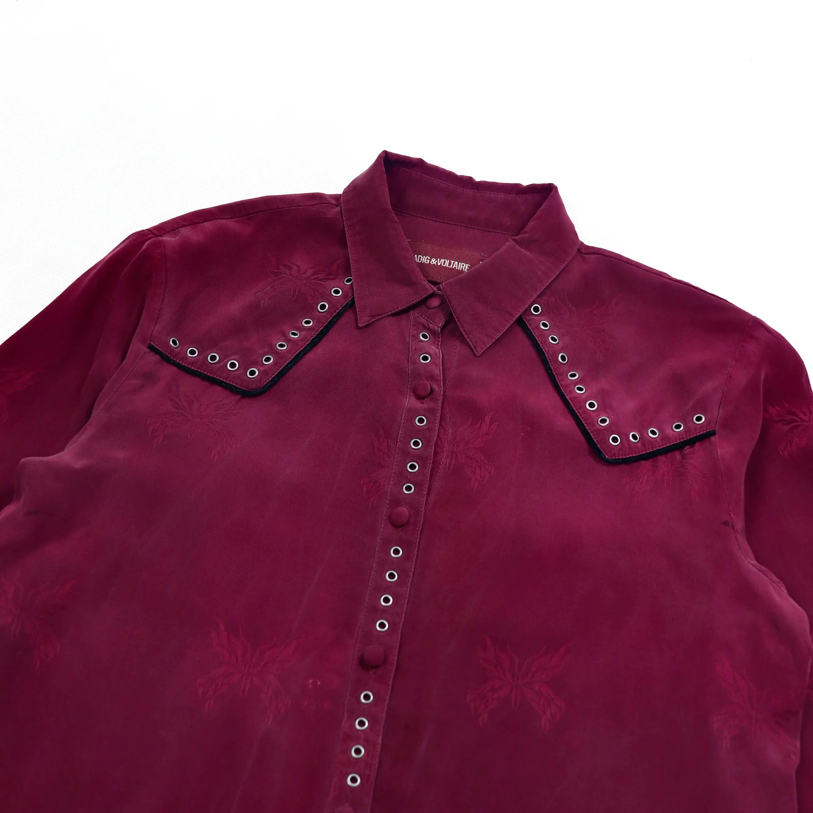 Zadig & Voltaire Zadig & Voltaire Talijac Silk Butterfly Cowboy Shirt Size US S / EU 44-46 / 1 - 4 Thumbnail