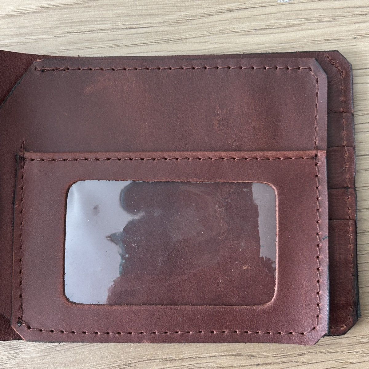Leather Oxblood Cowhide Leather Bifold Wallet Flip ID Mexico Size ONE SIZE - 3 Thumbnail