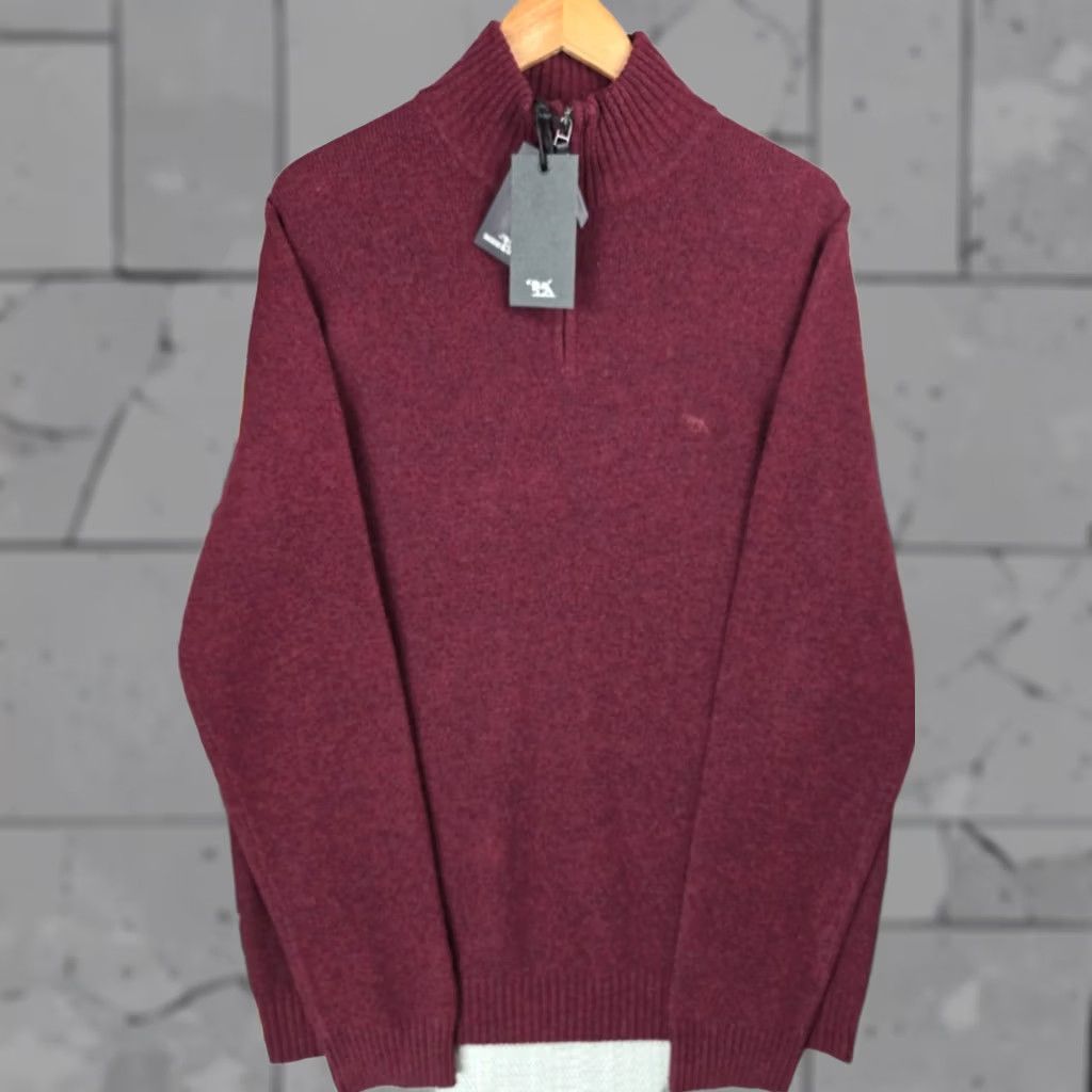 Rodd & Gunn Rodd & Gunn Sweater Shirt Mens L Oxblood Wool Nylon 1/4 Zip Mock Neck Pullover Wool Blend Leather? Size US L / EU 52-54 / 3 - 1 Thumbnail