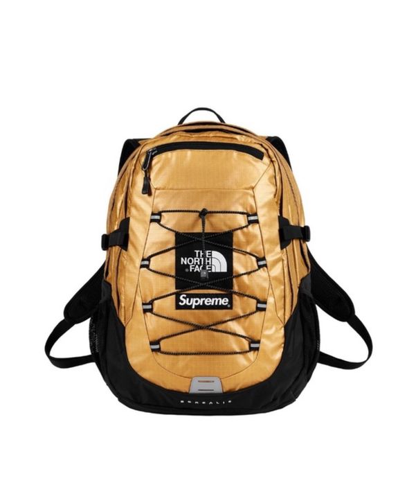 Gold supreme north face hot sale backpack