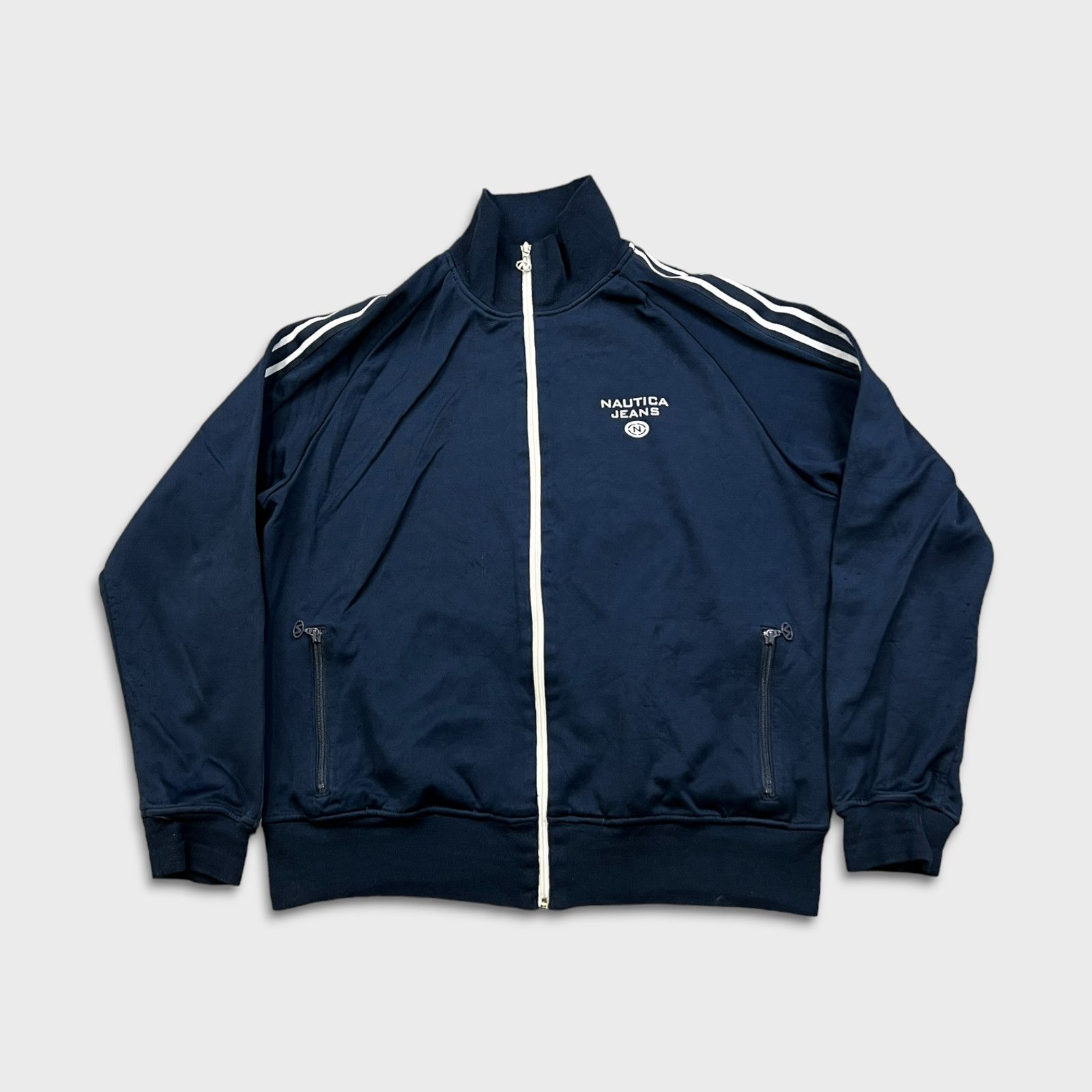 Nautica × Vintage Nautica Track Jacket Large Spell Out Sweatshirt Tracksuit Size US L / EU 52-54 / 3 - 1 Thumbnail