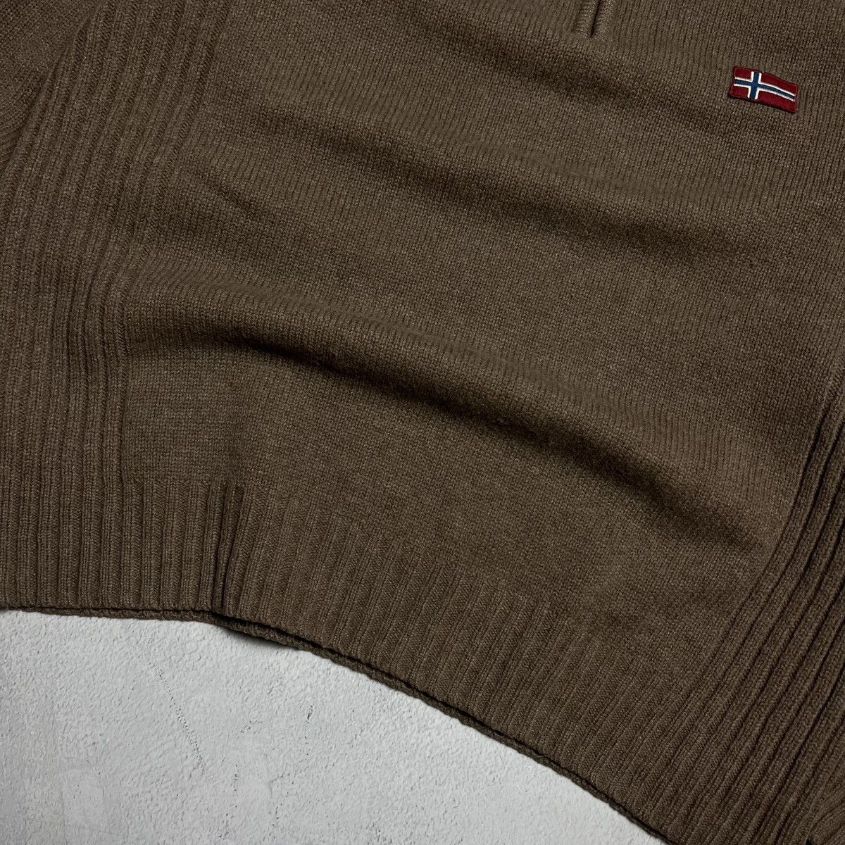 Napapijri × Vintage Vintage Napapijri Geographic knit zip sweater outdoor Size US XL / EU 56 / 4 - 5 Thumbnail
