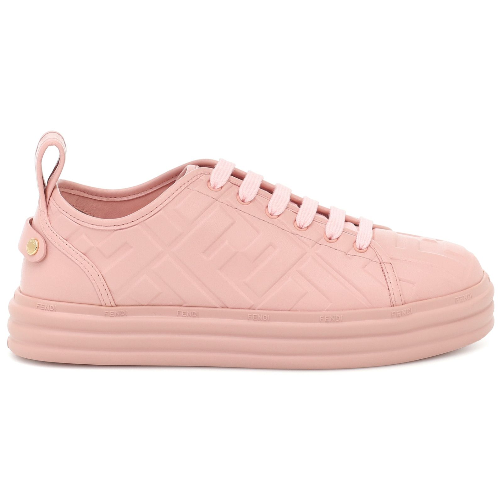 Rise Leather Embossed FF Logo Low Top Trainer Sneaker 41