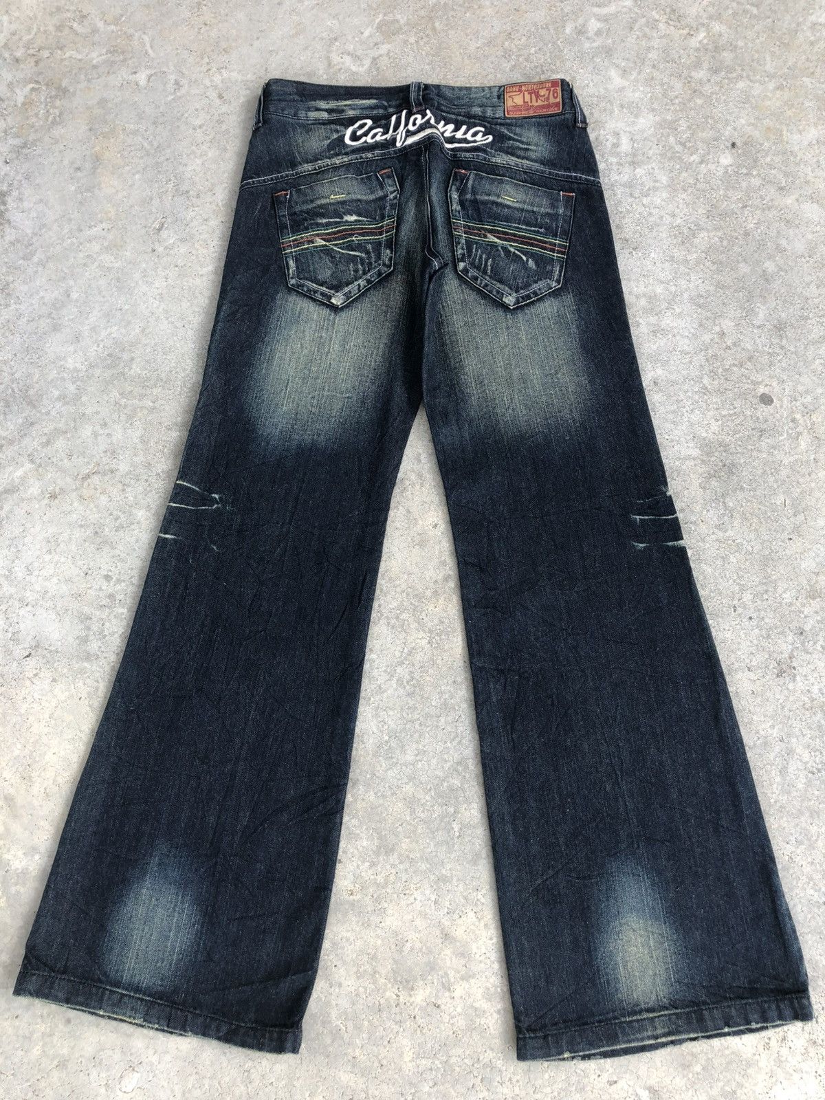 Japanese Oahu Flared Jeans Distressed Jeans