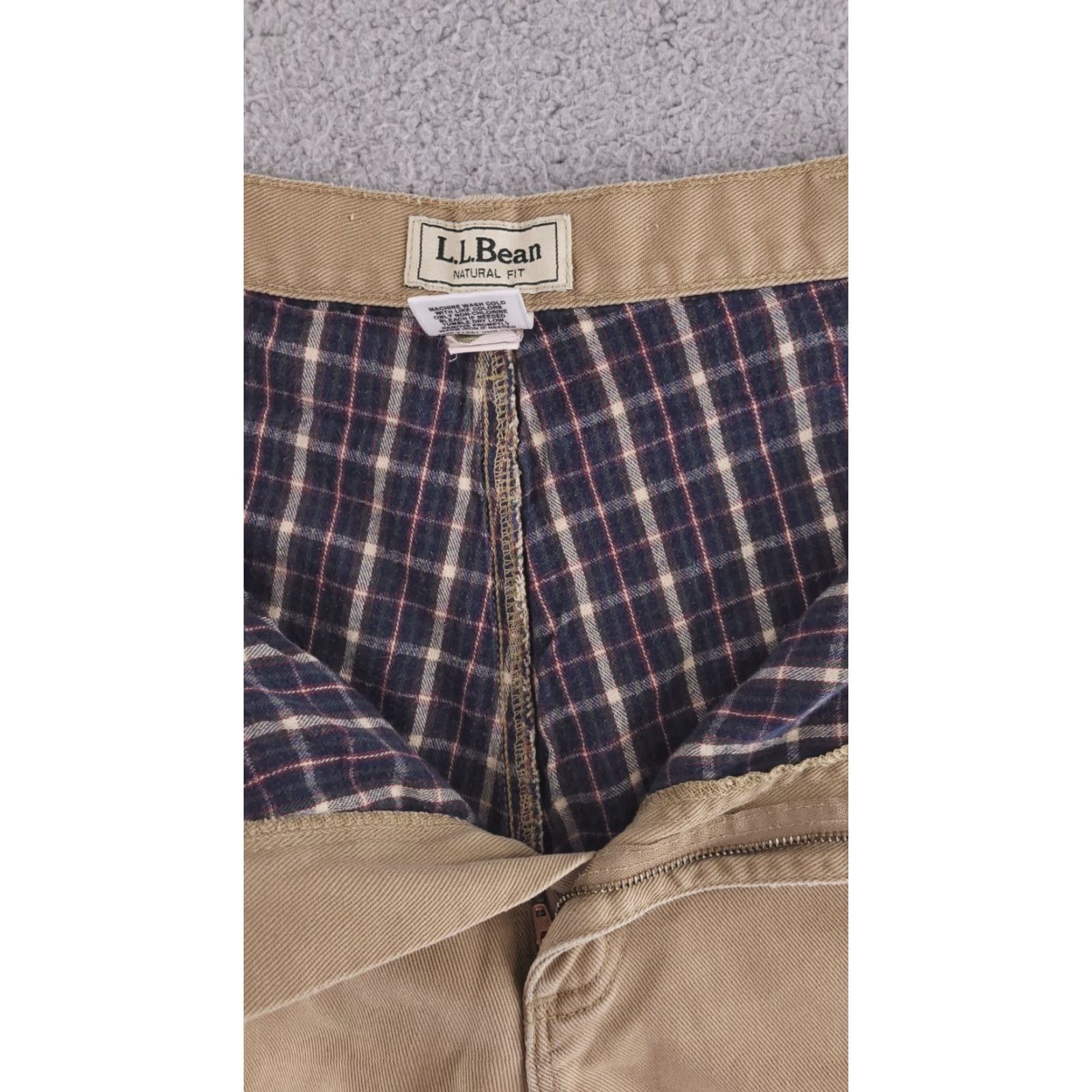 Vintage L.L. Bean Pants Chino Mens Regular 39x29 Flannel Lined Brown Khaki Vintage? No (ignore) Size US 39 - 5 Thumbnail