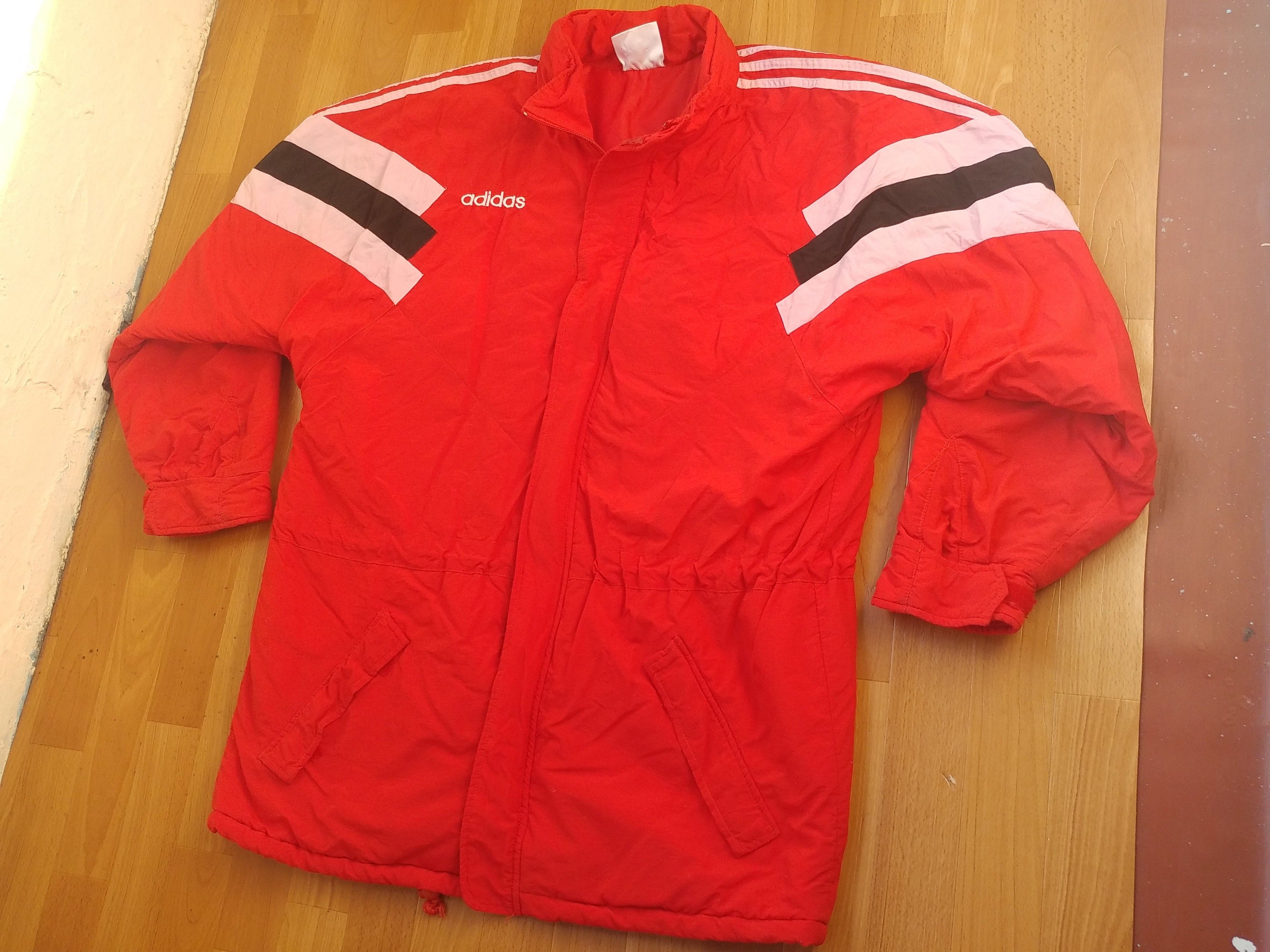 Adidas × Vintage ADIDAS jacket, red vintage hip hop 90s windbreaker size L Size US L / EU 52-54 / 3 - 5 Thumbnail