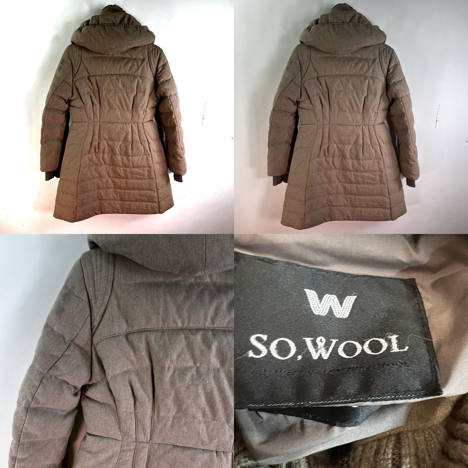 Vintage SO Wool Parka Jacket Womens Size S Brown Insulated Full Zip 90s Classic Size S / US 4 / IT 40 - 8 Thumbnail