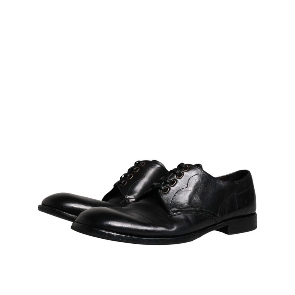 Dolce & Gabbana Dolce & Gabbana Black Leather Derby Formal Men Dress Shoes Size US 12 / EU 45 - 4 Thumbnail
