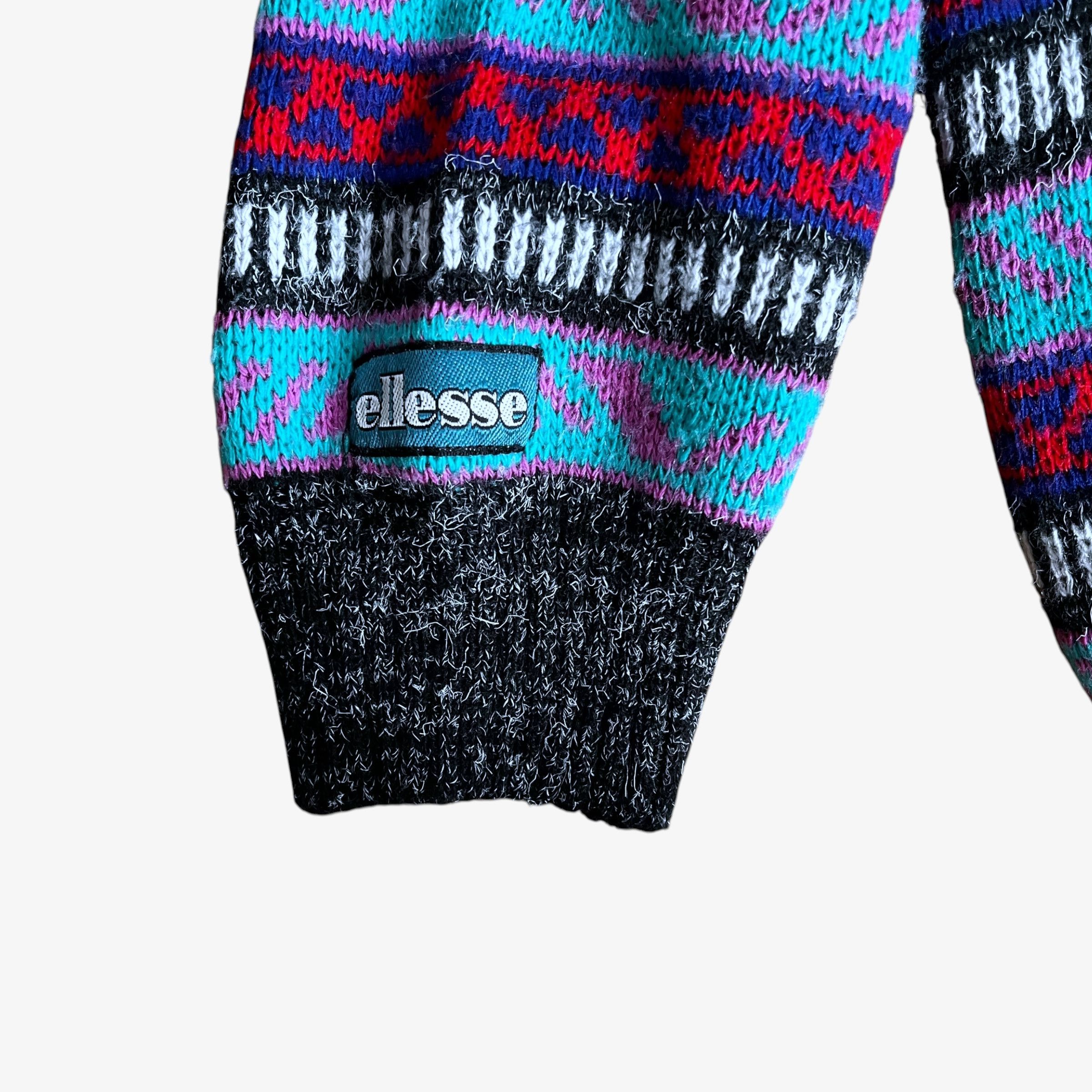 Ellesse Vintage 80s Men's Ellesse Knitted Wool Blend Collared Jumper Size US M / EU 48-50 / 2 - 4 Thumbnail