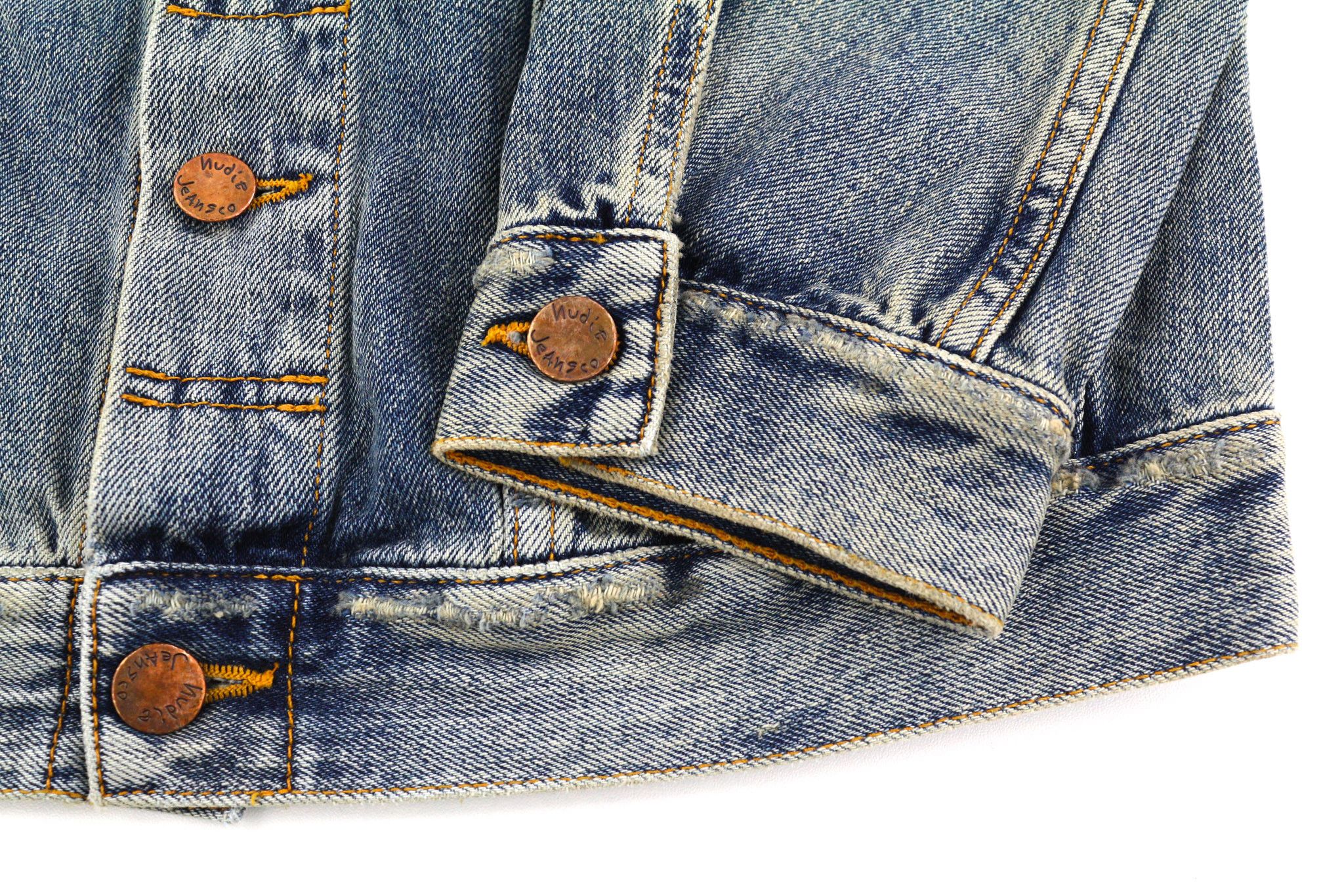 Nudie Jeans BILLY S Shimmering Indigo Washed Ripped Polo Jacket 82484 Size US S / EU 44-46 / 1 - 5 Thumbnail